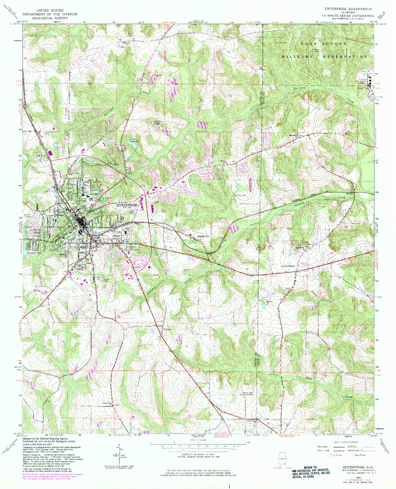 USGS 1:24000-SCALE QUADRANGLE FOR ENTERPRISE, AL 1960