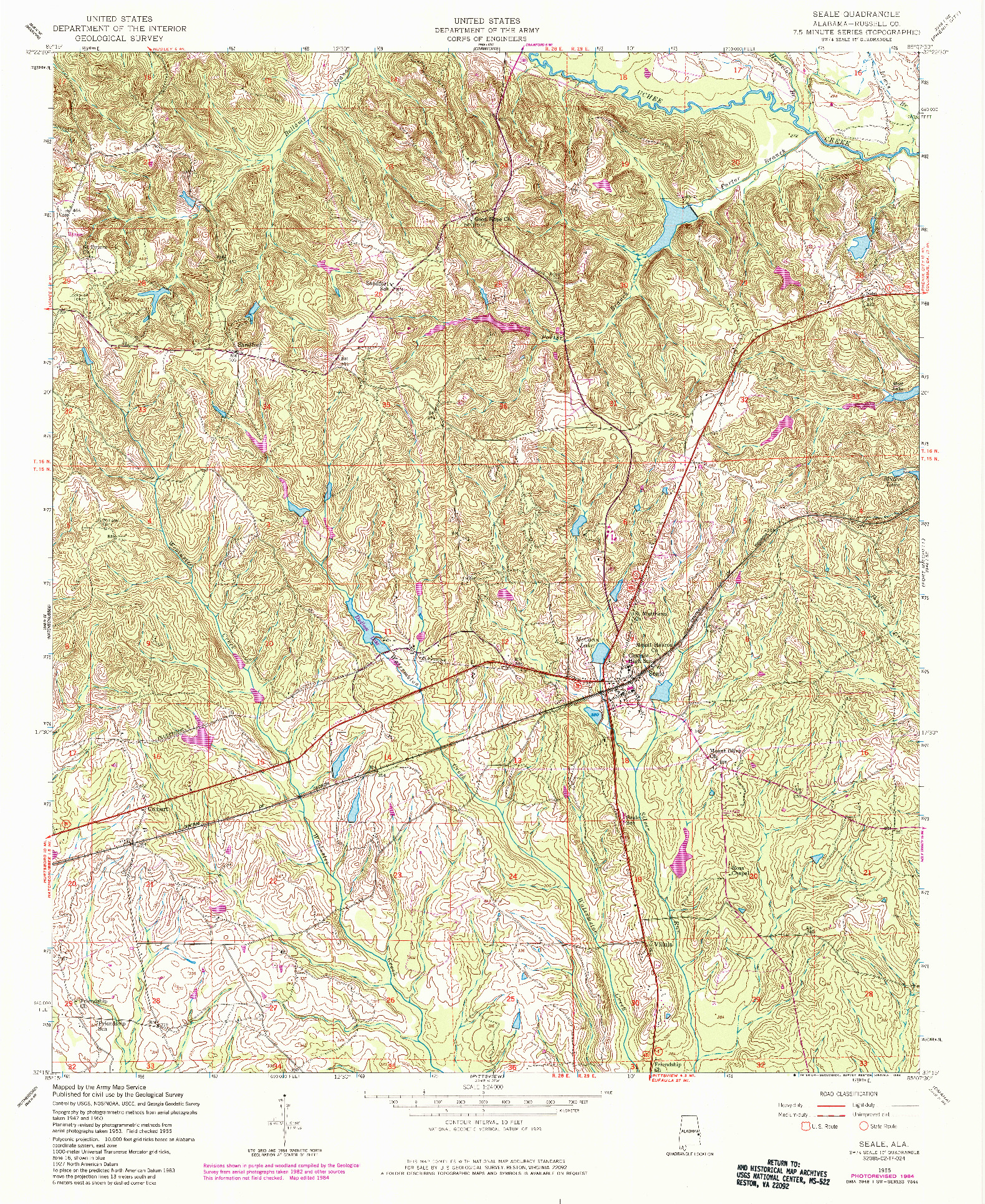 USGS 1:24000-SCALE QUADRANGLE FOR SEALE, AL 1955