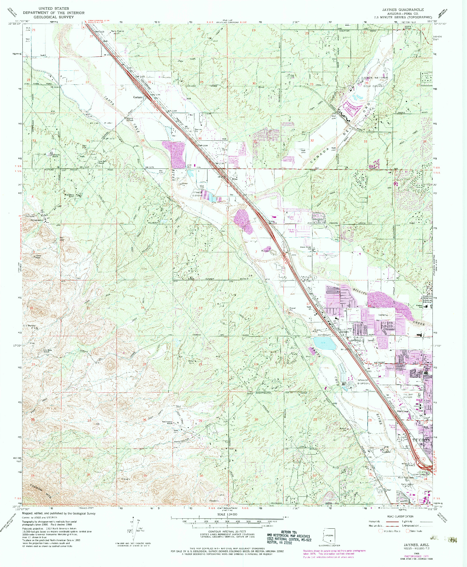 USGS 1:24000-SCALE QUADRANGLE FOR JAYNES, AZ 1968