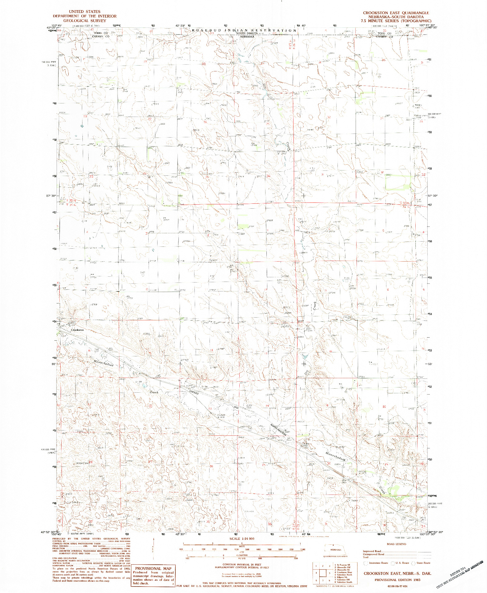 USGS 1:24000-SCALE QUADRANGLE FOR CROOKSTON EAST, NE 1983