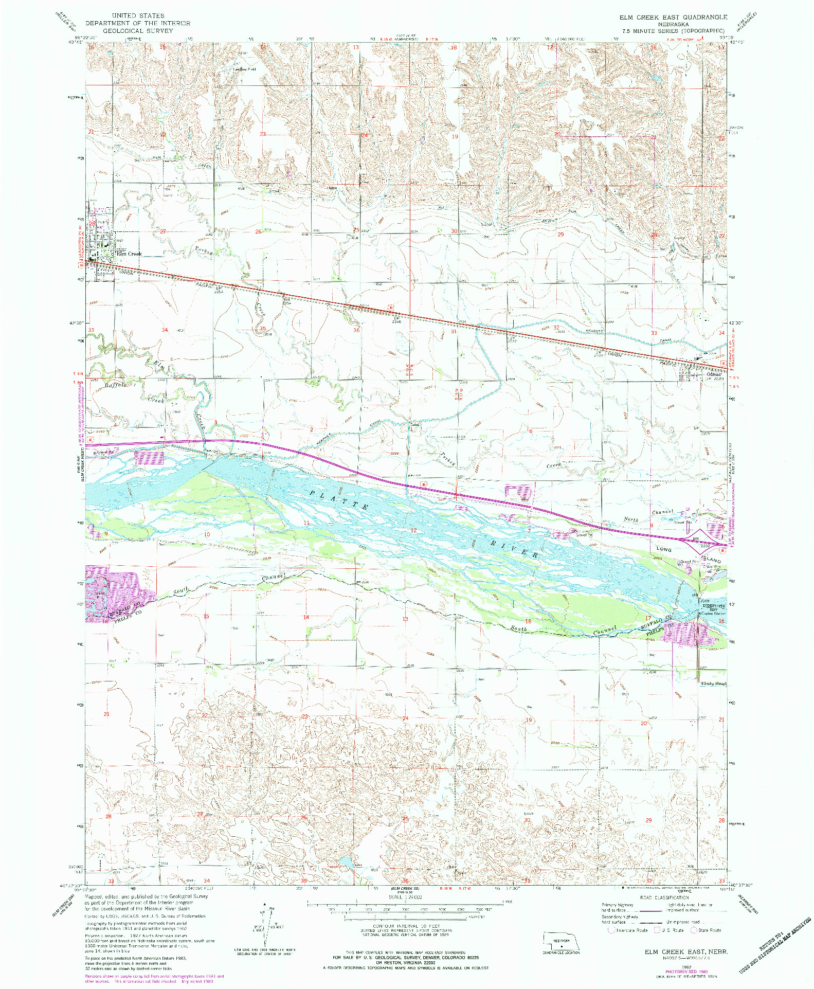 USGS 1:24000-SCALE QUADRANGLE FOR ELM CREEK EAST, NE 1962