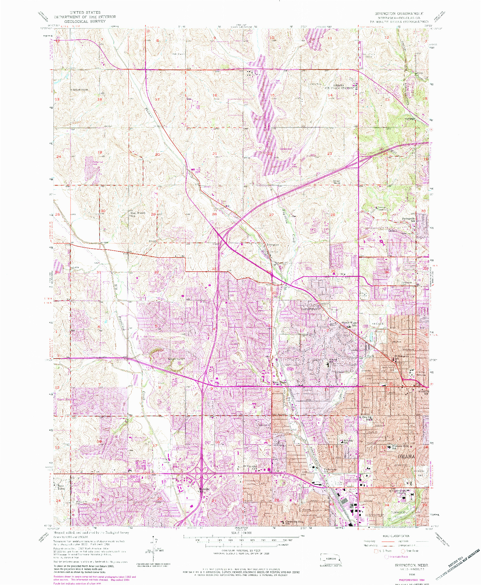 USGS 1:24000-SCALE QUADRANGLE FOR IRVINGTON, NE 1956