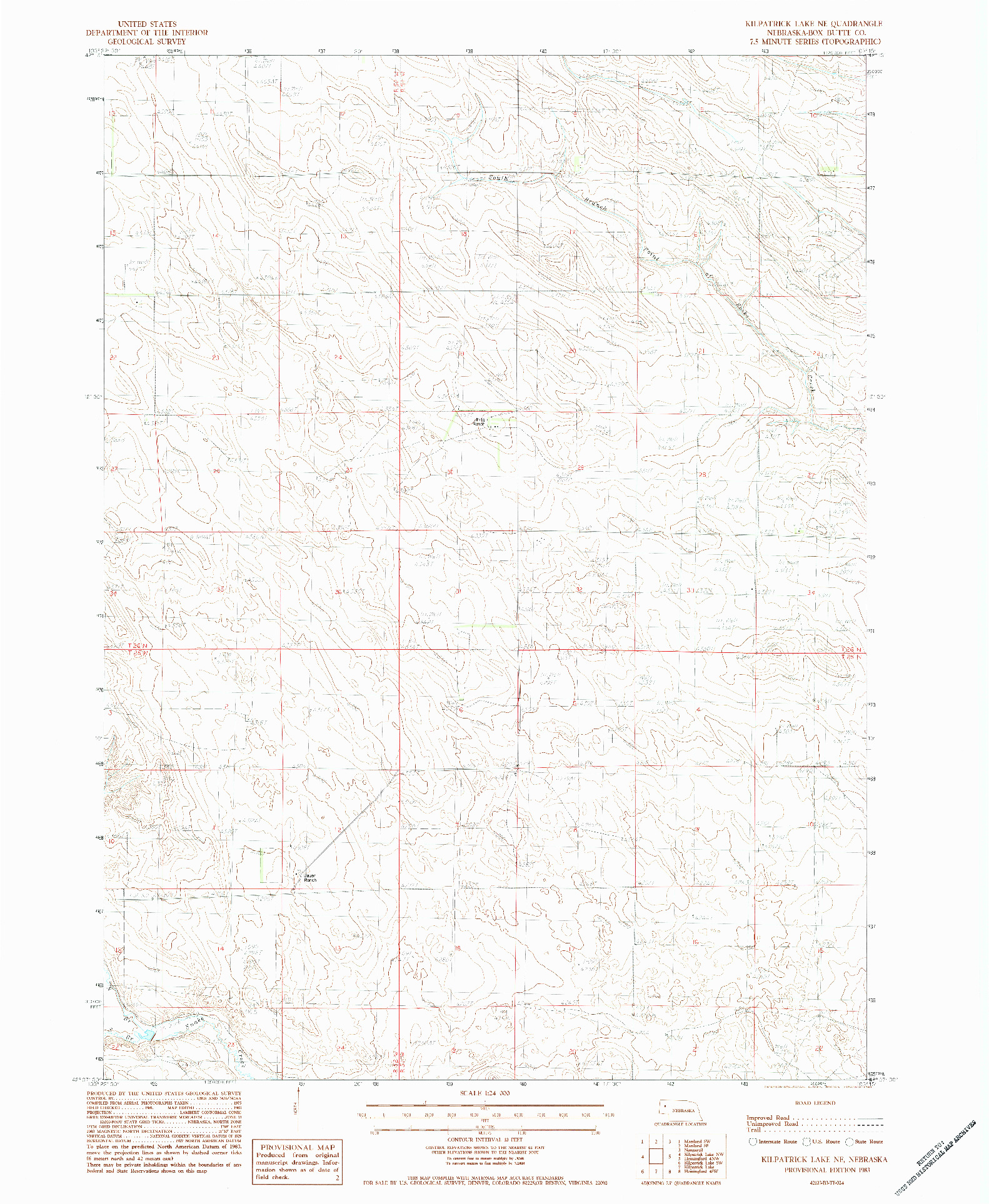 USGS 1:24000-SCALE QUADRANGLE FOR KILPATRICK LAKE NE, NE 1983