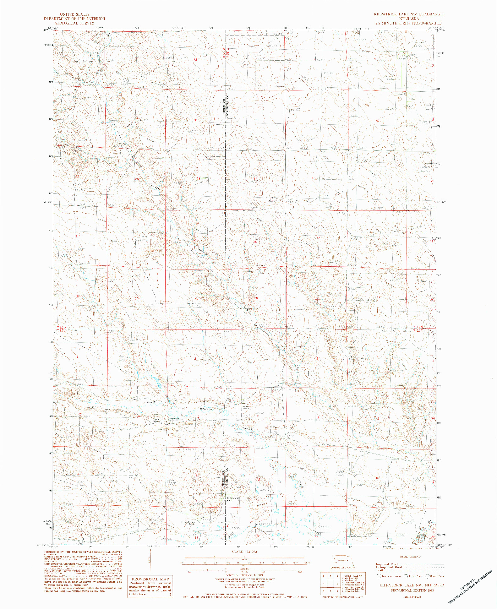 USGS 1:24000-SCALE QUADRANGLE FOR KILPATRICK LAKE NW, NE 1983