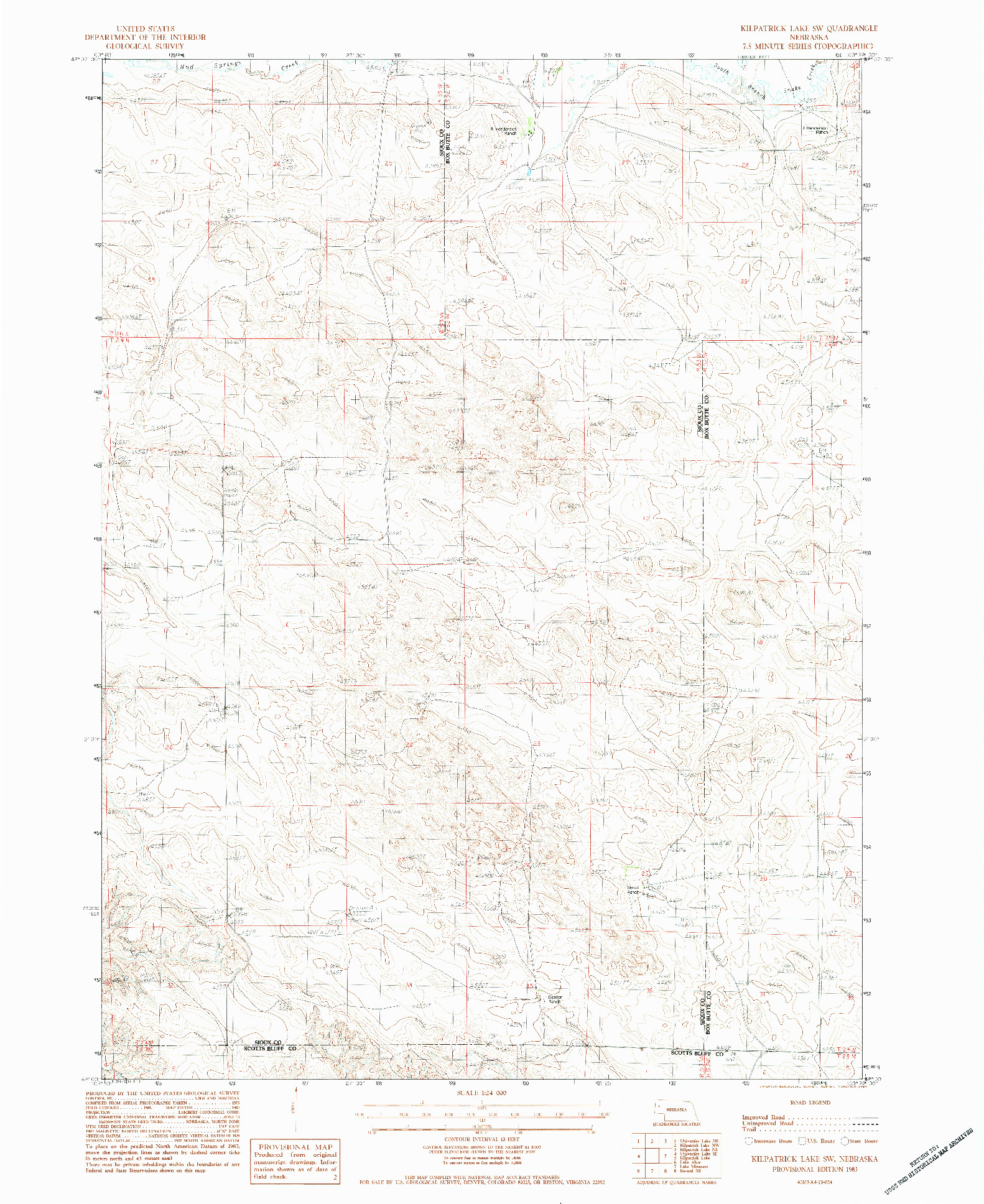 USGS 1:24000-SCALE QUADRANGLE FOR KILPATRICK LAKE SW, NE 1983
