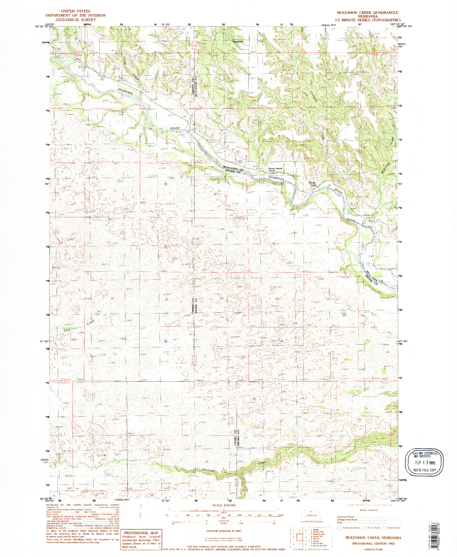 USGS 1:24000-SCALE QUADRANGLE FOR MULESHOE CREEK, NE 1983