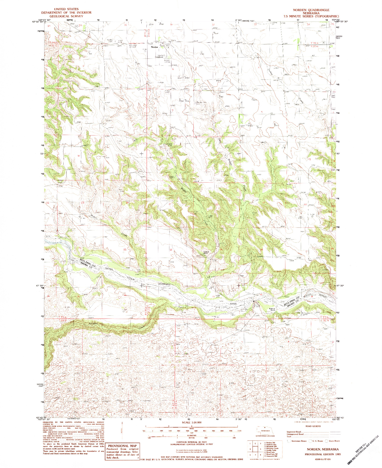 USGS 1:24000-SCALE QUADRANGLE FOR NORDEN, NE 1983