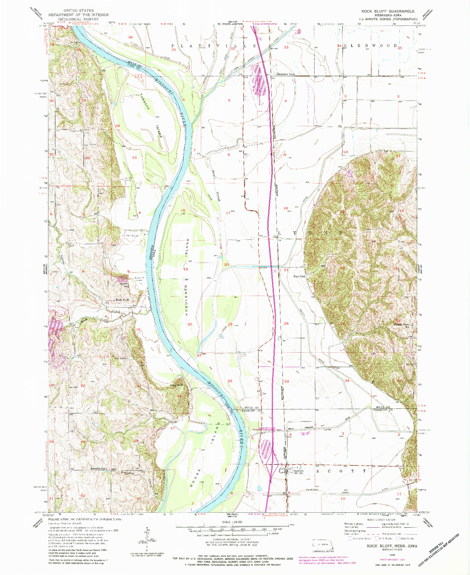 USGS 1:24000-SCALE QUADRANGLE FOR ROCK BUTTE, NE 1956