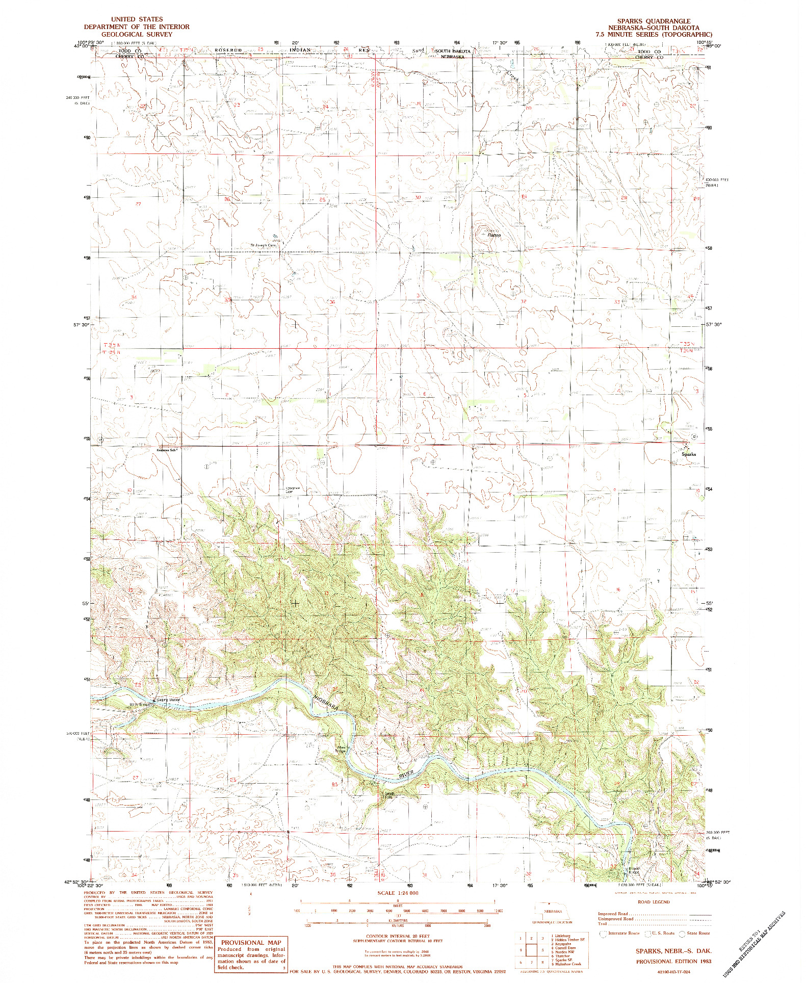 USGS 1:24000-SCALE QUADRANGLE FOR SPARKS, NE 1983