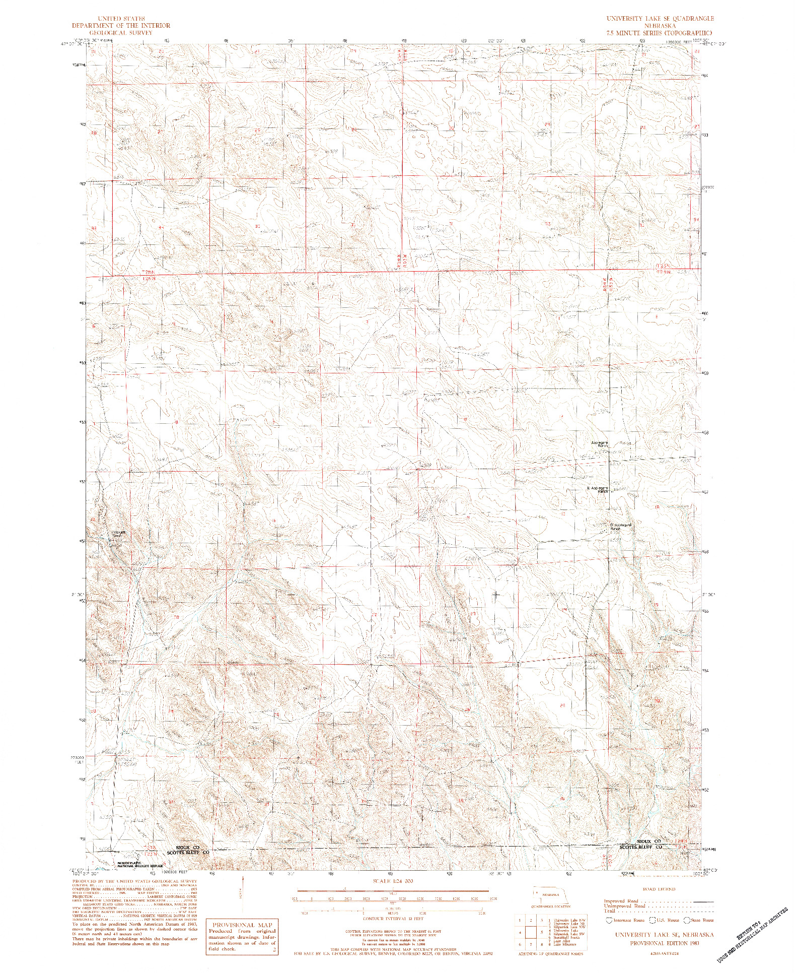 USGS 1:24000-SCALE QUADRANGLE FOR UNIVERSITY LAKE SE, NE 1983