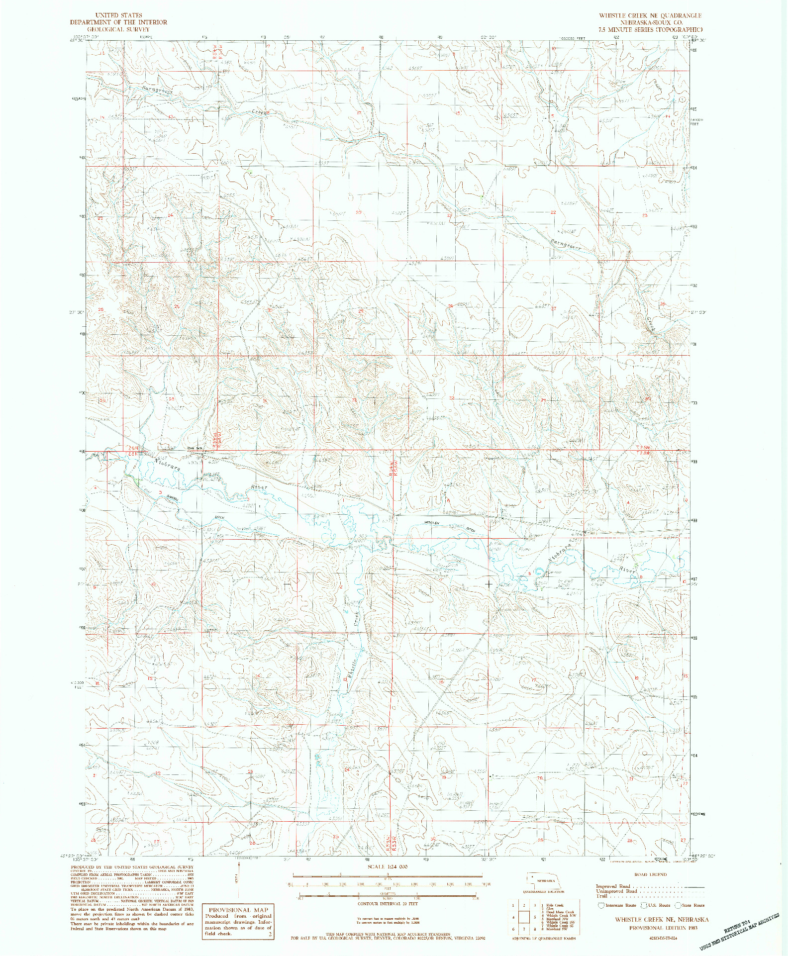 USGS 1:24000-SCALE QUADRANGLE FOR WHISTLE CREEK NE, NE 1983
