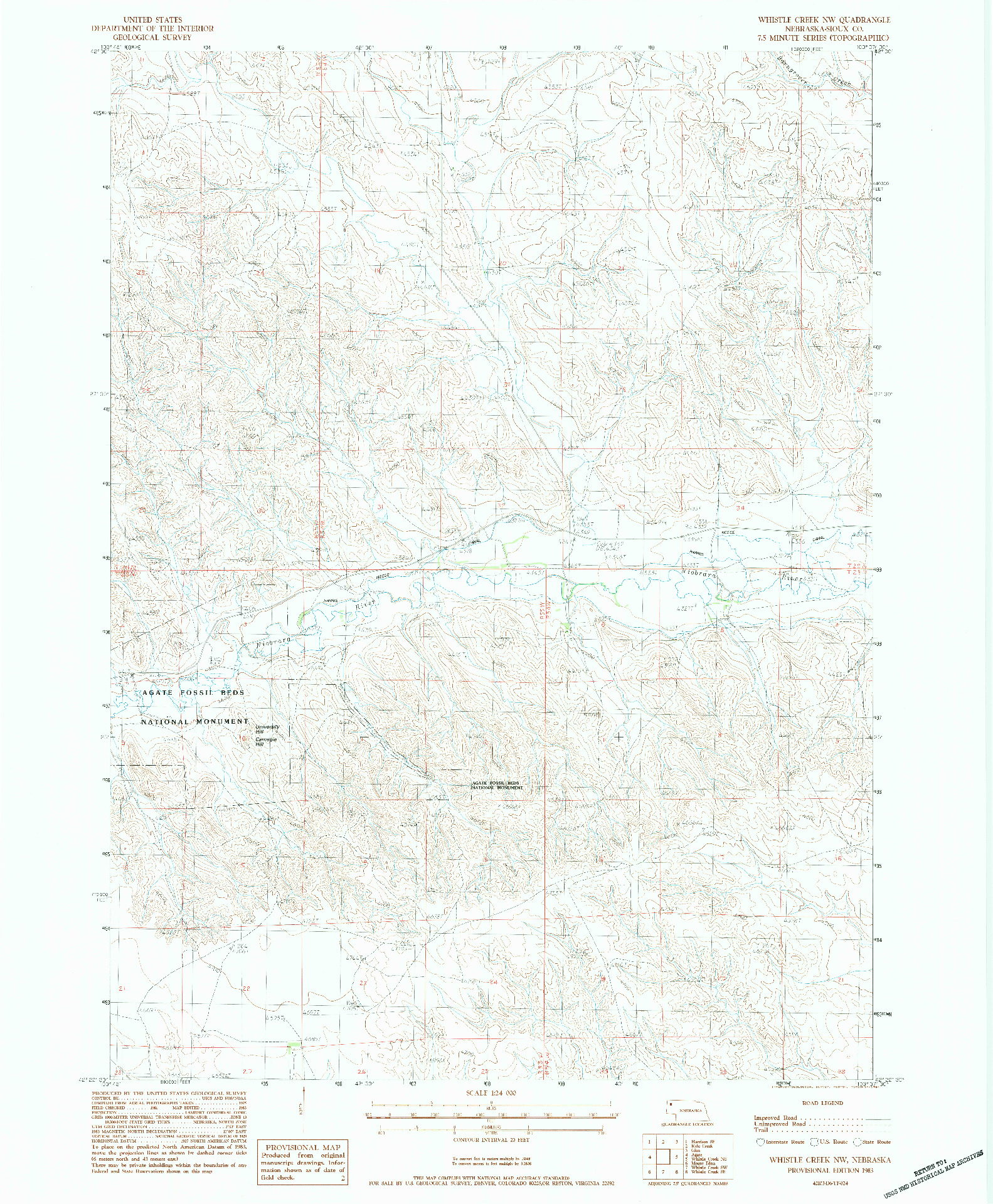 USGS 1:24000-SCALE QUADRANGLE FOR WHISTLE CREEK NW, NE 1983