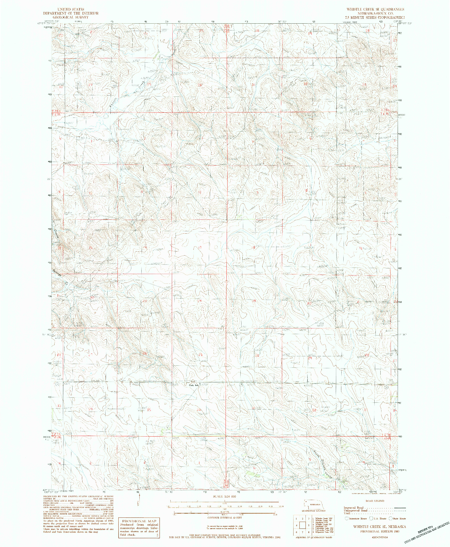 USGS 1:24000-SCALE QUADRANGLE FOR WHISTLE CREEK SE, NE 1983