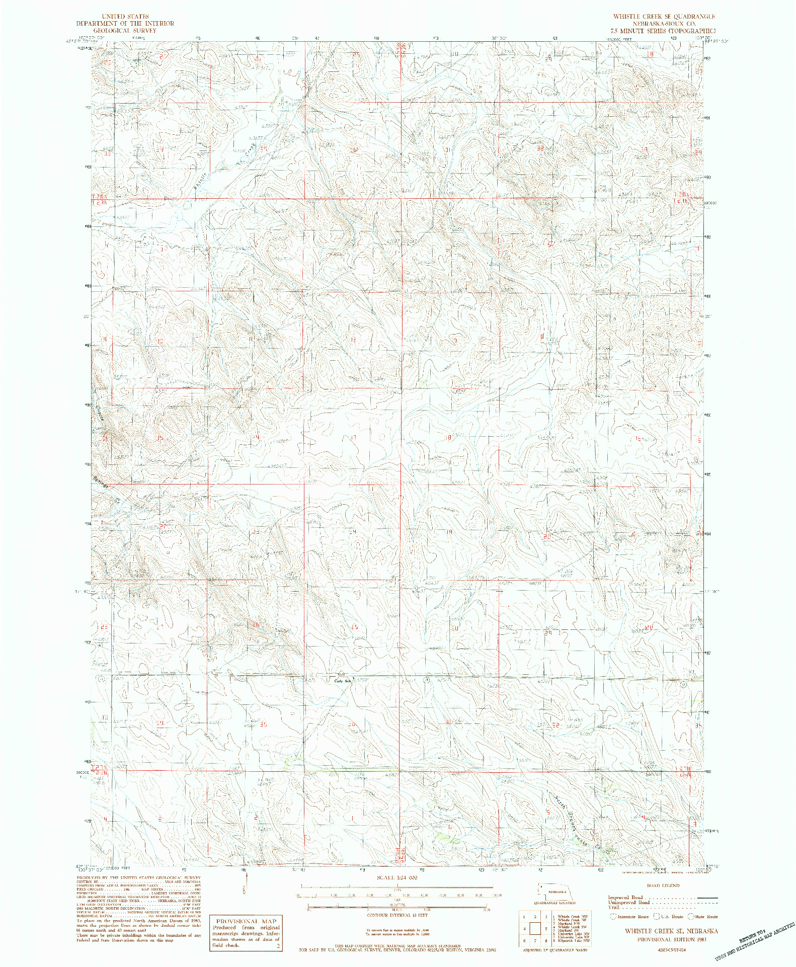 USGS 1:24000-SCALE QUADRANGLE FOR WHISTLE CREEK SE, NE 1983