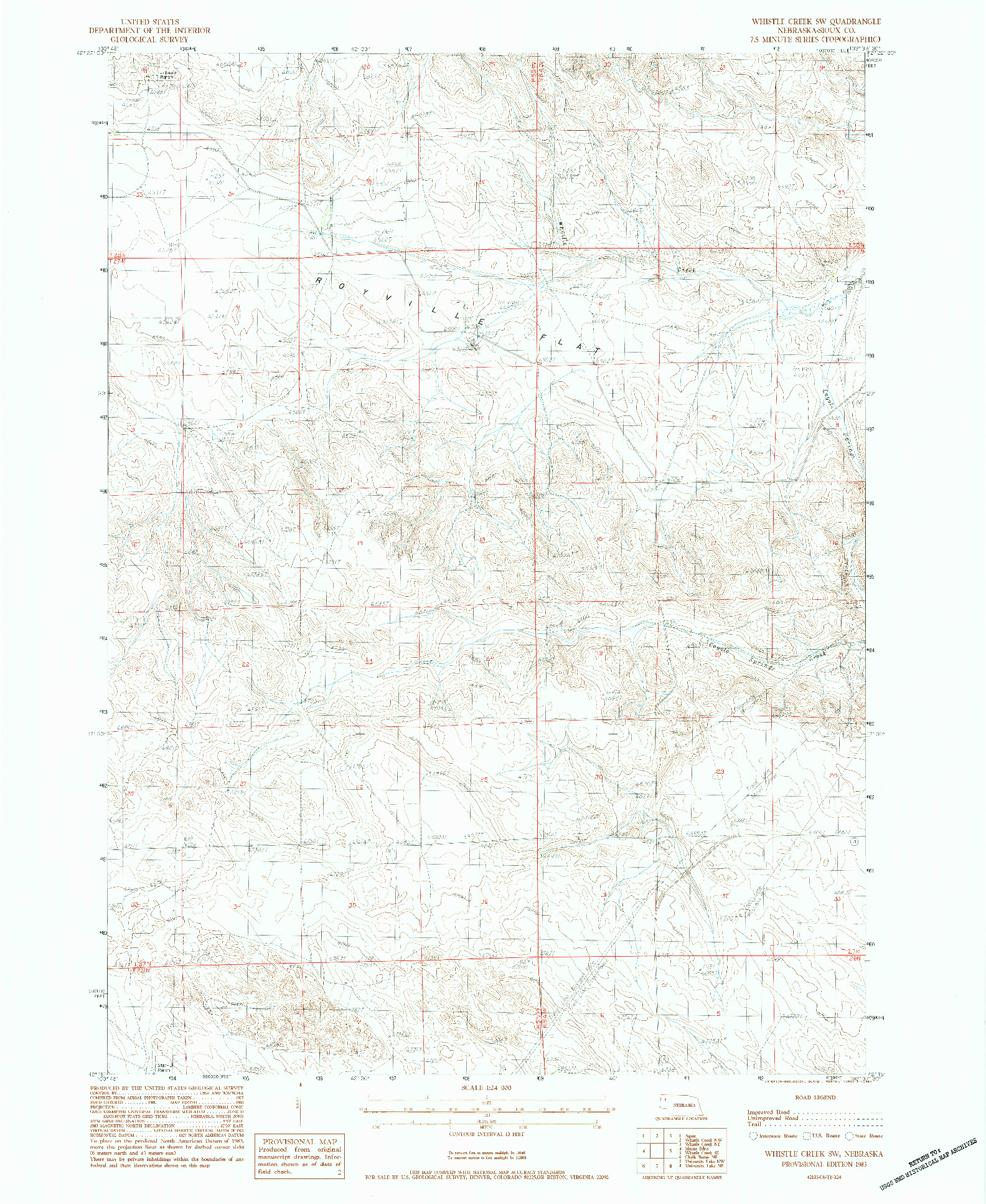 USGS 1:24000-SCALE QUADRANGLE FOR WHISTLE CREEK SW, NE 1983