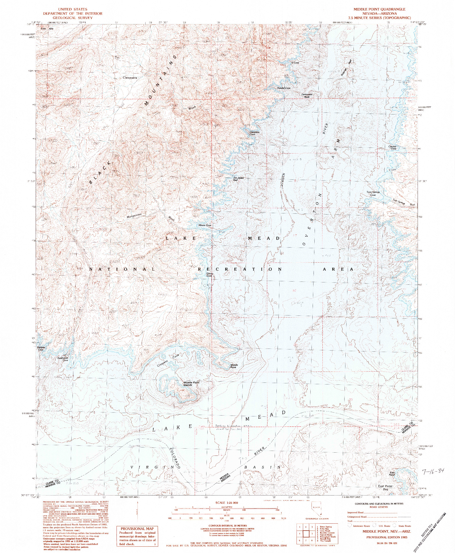 USGS 1:24000-SCALE QUADRANGLE FOR MIDDLE POINT, NV 1983