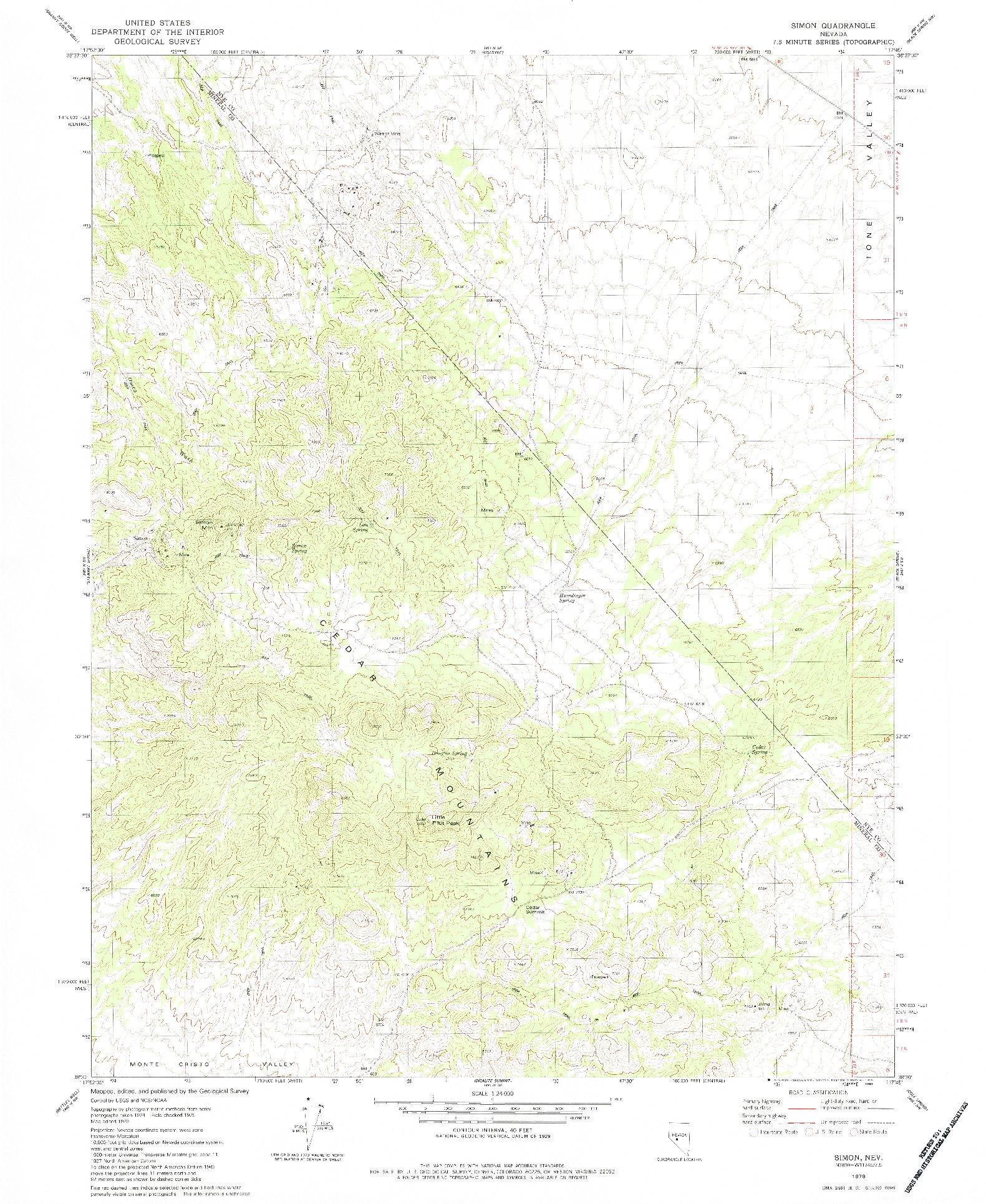 USGS 1:24000-SCALE QUADRANGLE FOR SIMON, NV 1979