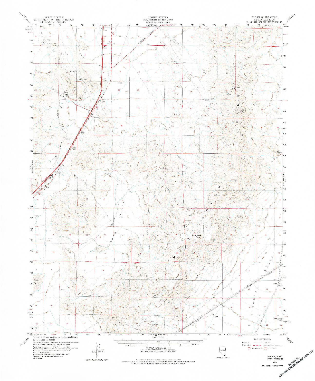 USGS 1:62500-SCALE QUADRANGLE FOR SLOAN, NV 1960