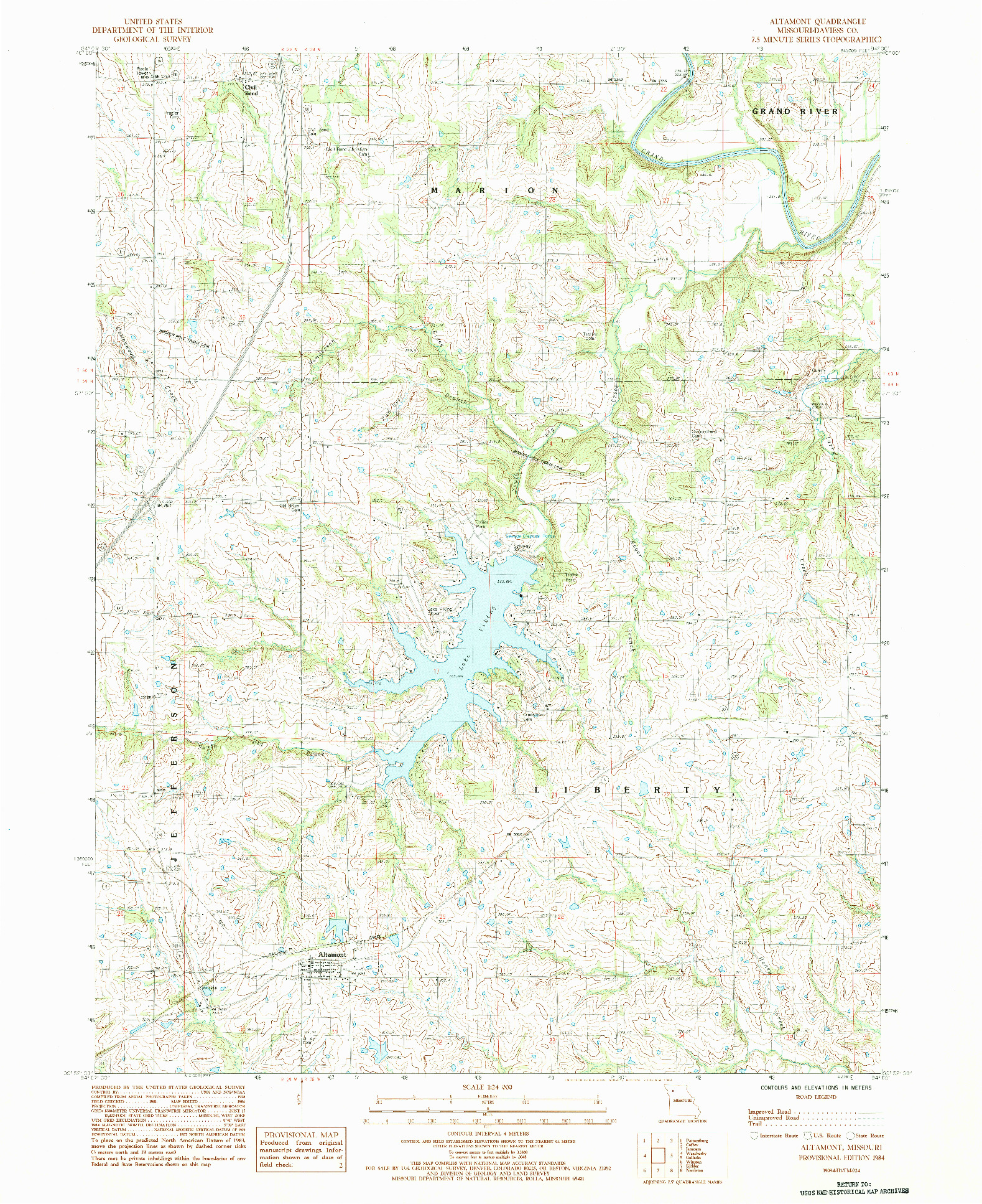 USGS 1:24000-SCALE QUADRANGLE FOR ALTAMONT, MO 1984