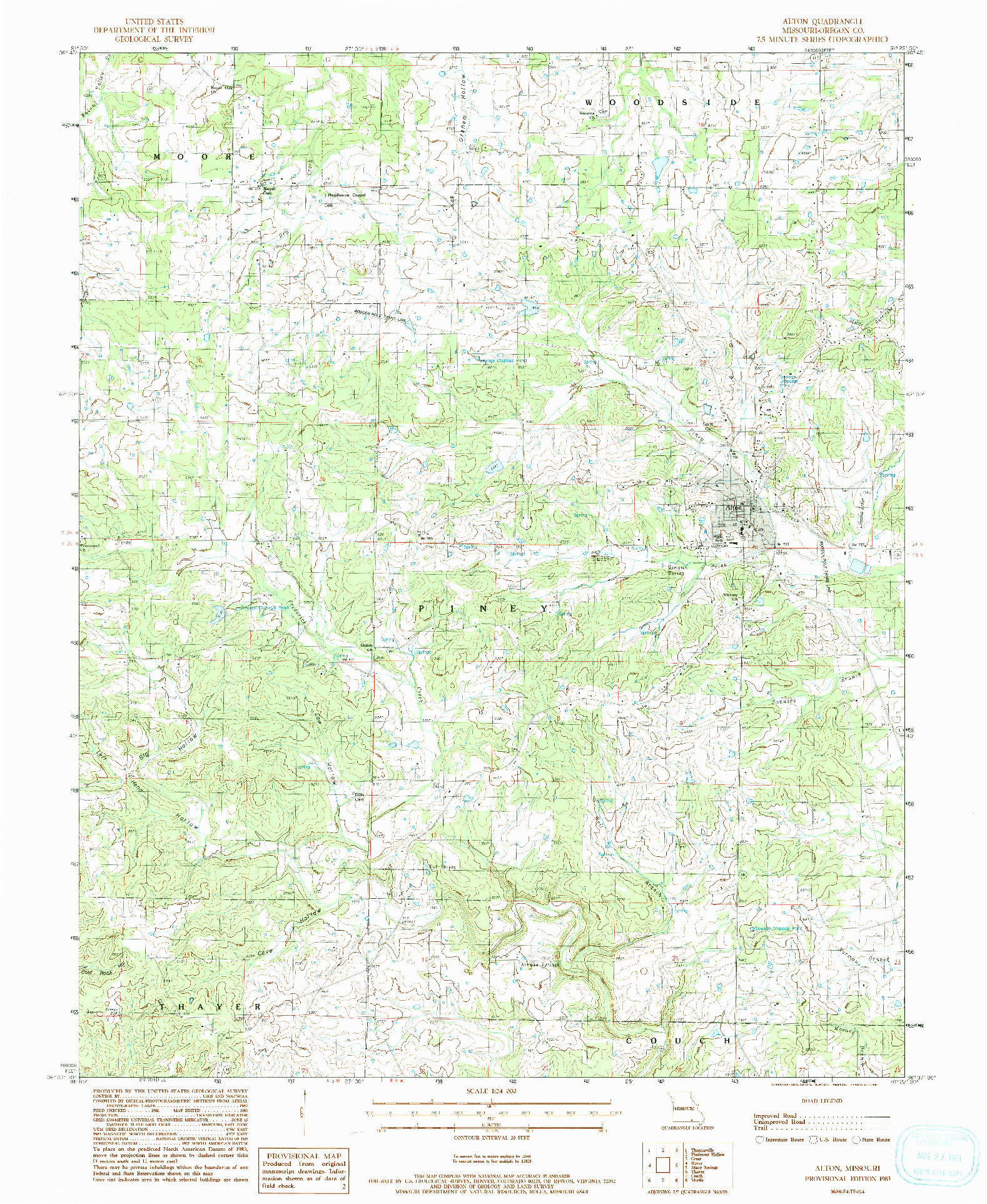 USGS 1:24000-SCALE QUADRANGLE FOR ALTON, MO 1983