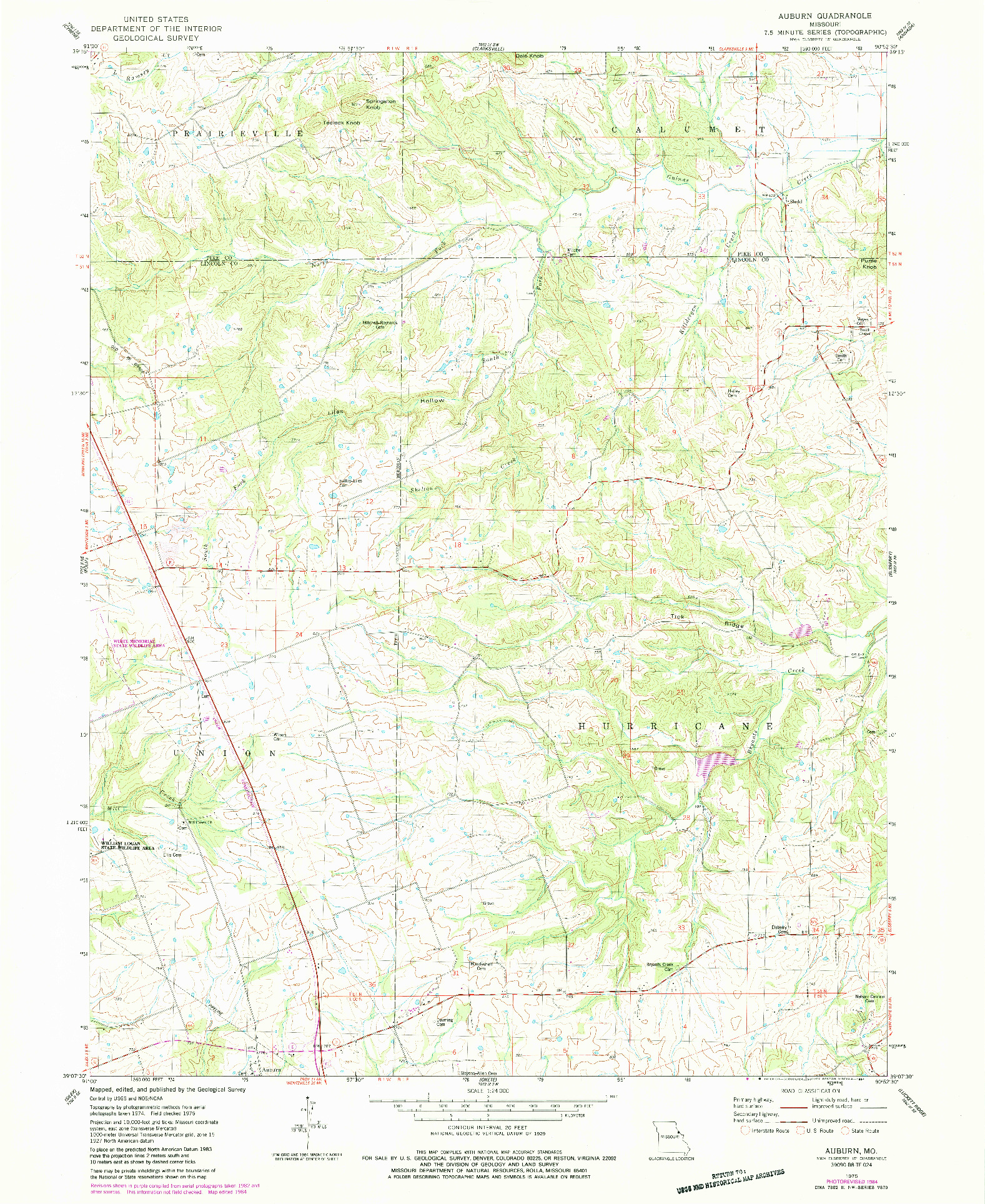 USGS 1:24000-SCALE QUADRANGLE FOR AUBURN, MO 1975