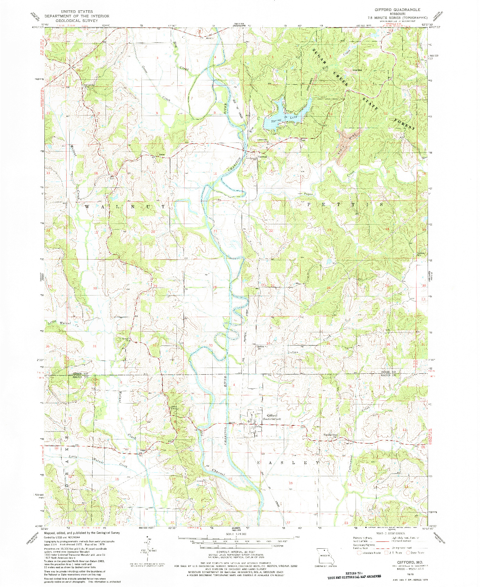 USGS 1:24000-SCALE QUADRANGLE FOR GIFFORD, MO 1979