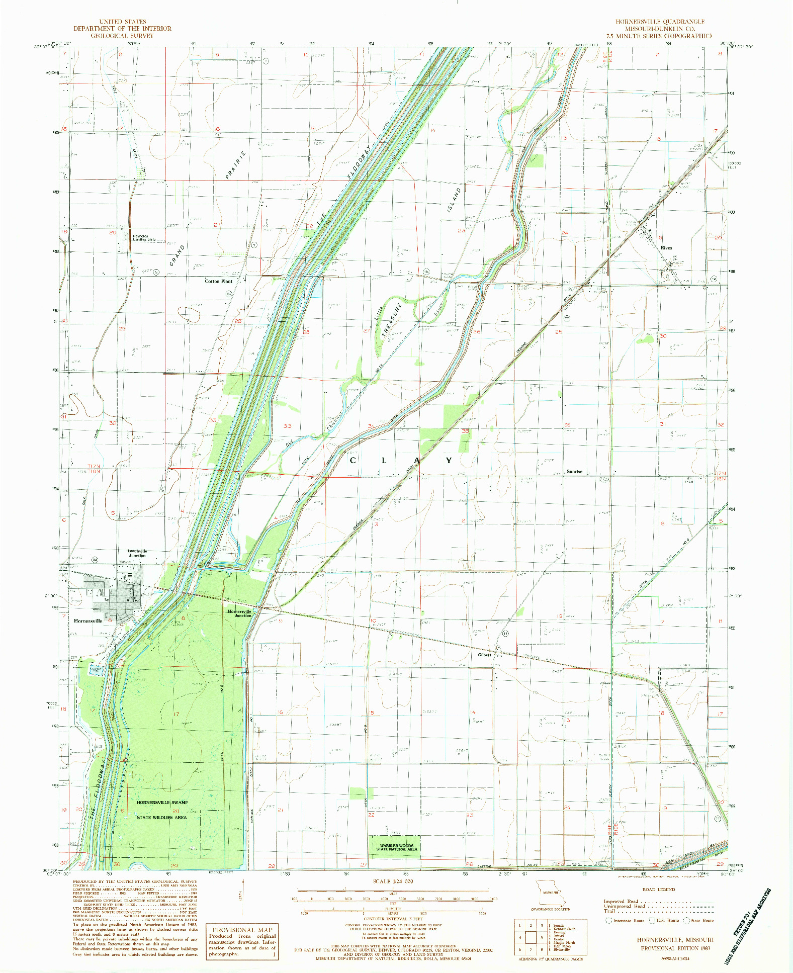 USGS 1:24000-SCALE QUADRANGLE FOR HORNERSVILLE, MO 1983