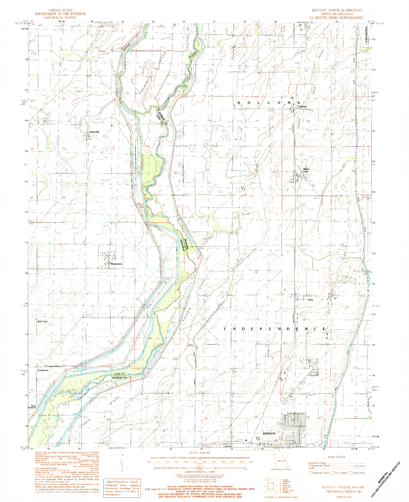 USGS 1:24000-SCALE QUADRANGLE FOR KENNETT NORTH, MO 1983