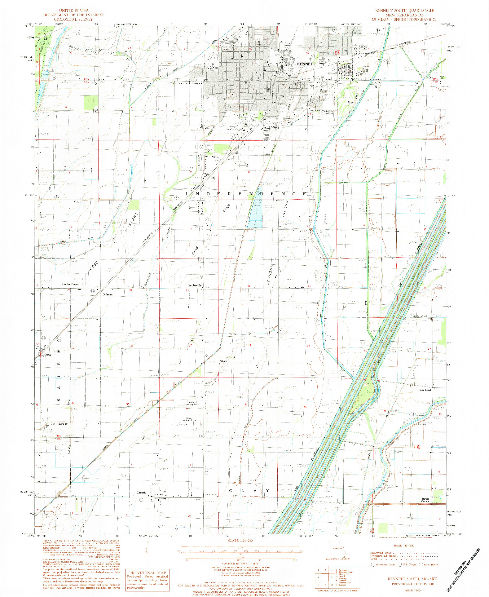 USGS 1:24000-SCALE QUADRANGLE FOR KENNETT SOUTH, MO 1983