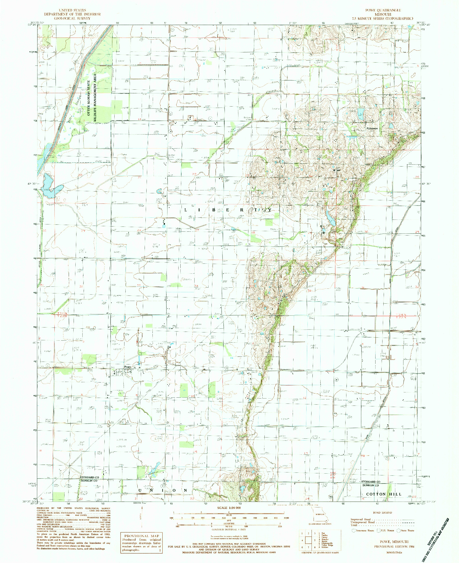 USGS 1:24000-SCALE QUADRANGLE FOR POWE, MO 1984