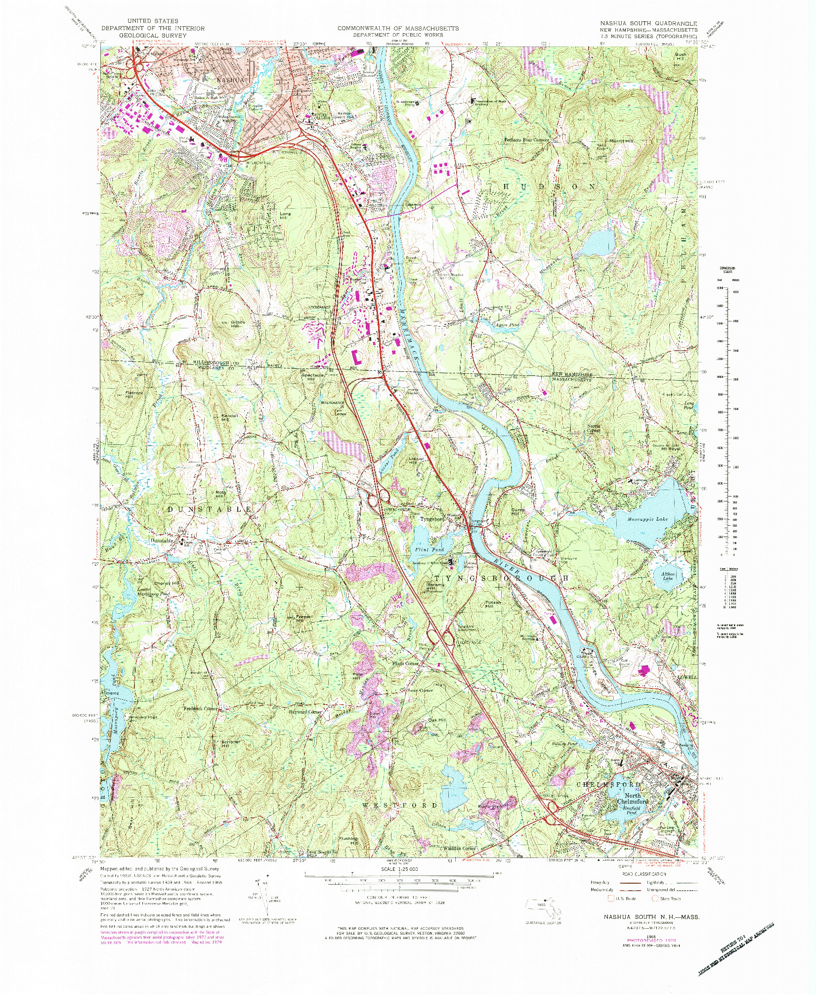 USGS 1:24000-SCALE QUADRANGLE FOR NASHUA SOUTH, NH 1965