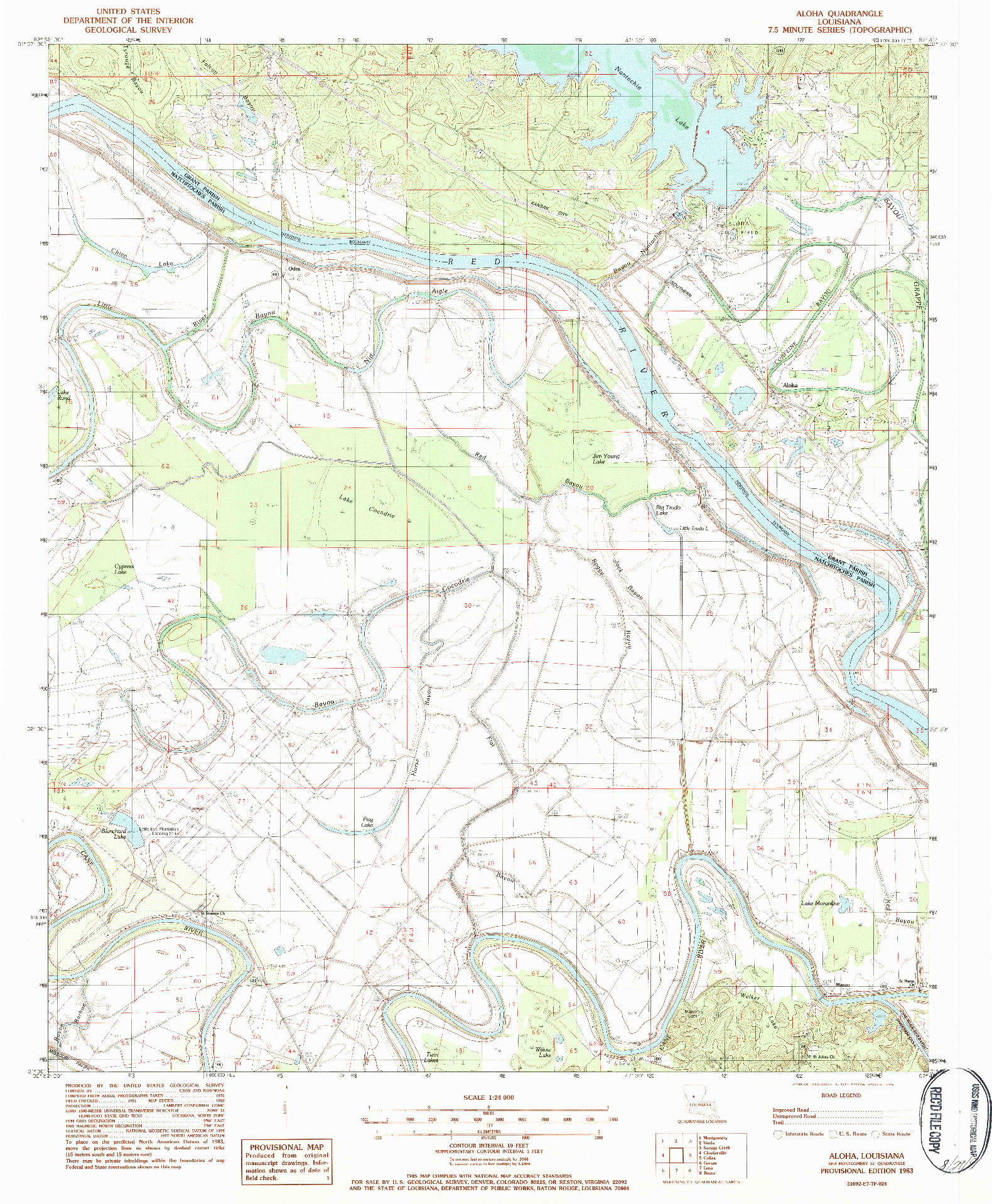 USGS 1:24000-SCALE QUADRANGLE FOR ALOHA, LA 1983