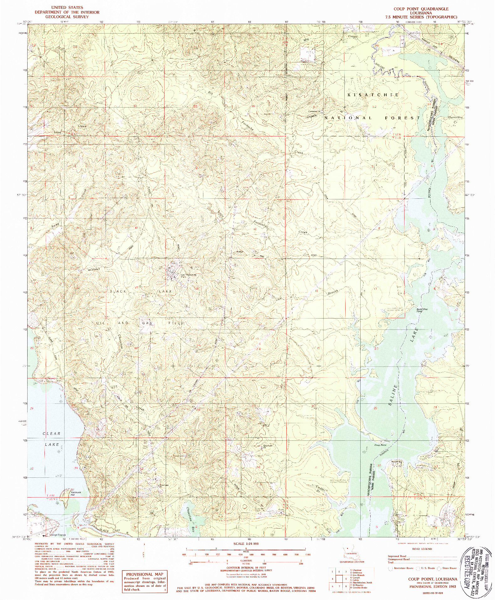 USGS 1:24000-SCALE QUADRANGLE FOR COUP POINT, LA 1983