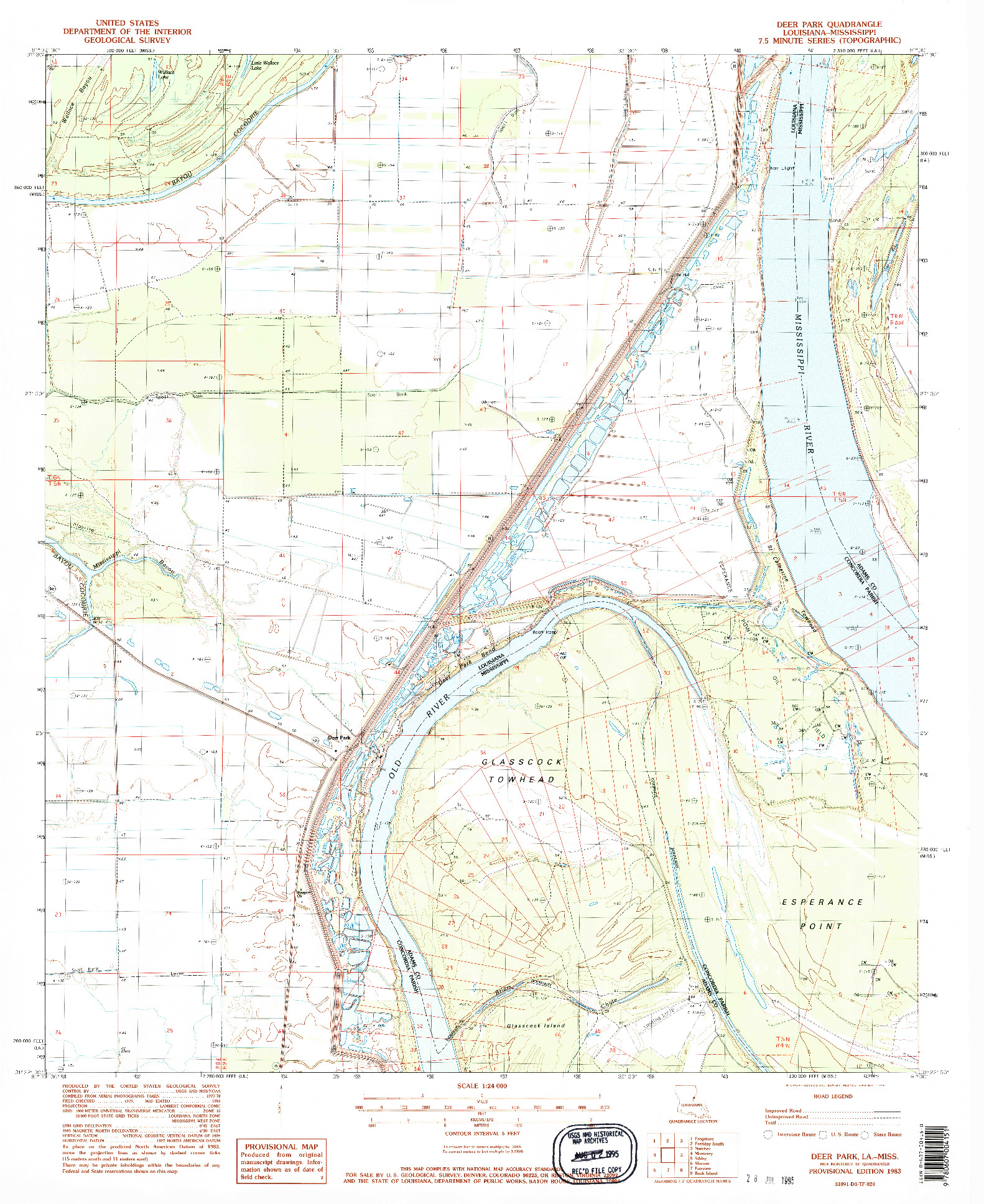 USGS 1:24000-SCALE QUADRANGLE FOR DEER PARK, LA 1983