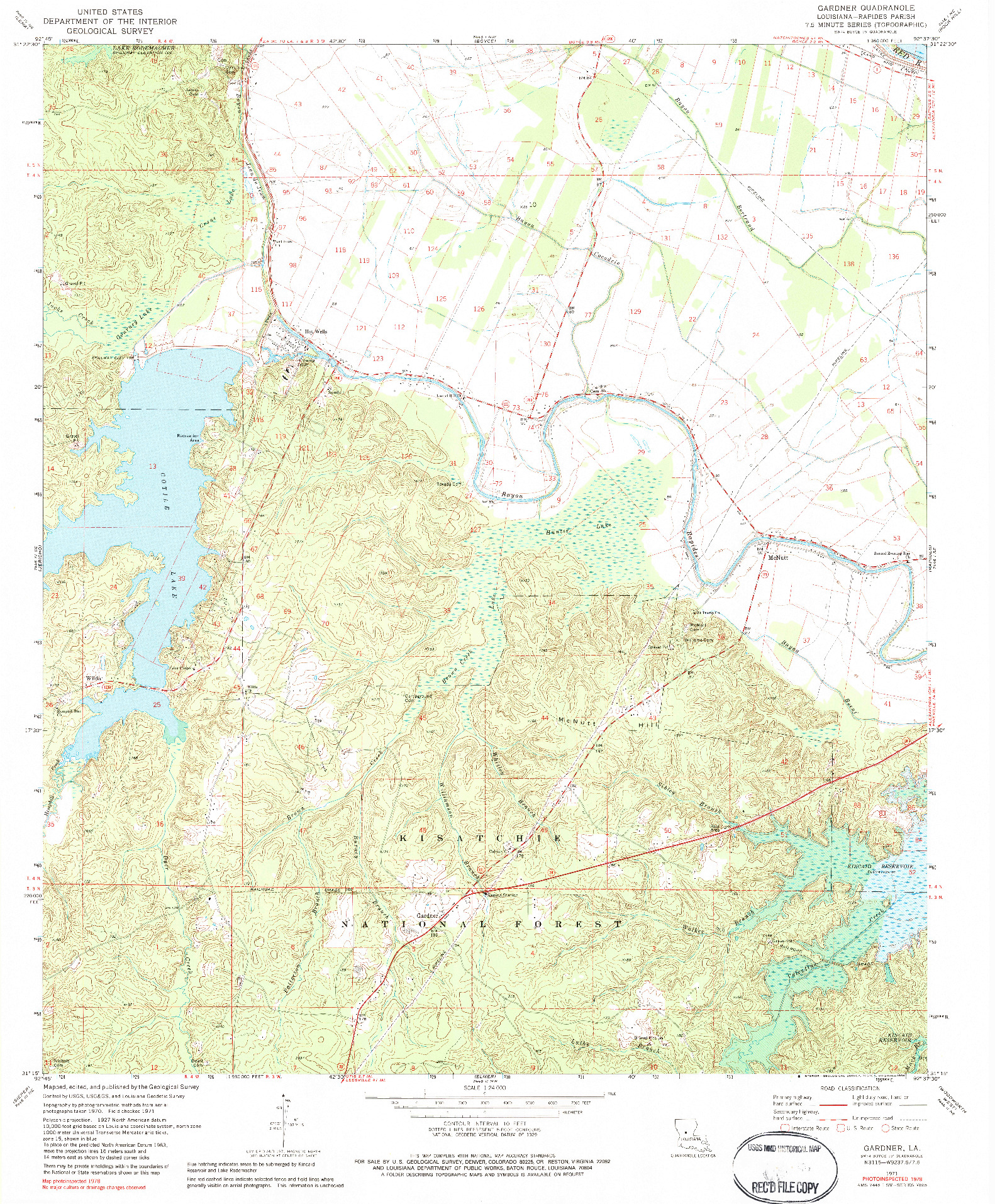 USGS 1:24000-SCALE QUADRANGLE FOR GARDNER, LA 1971