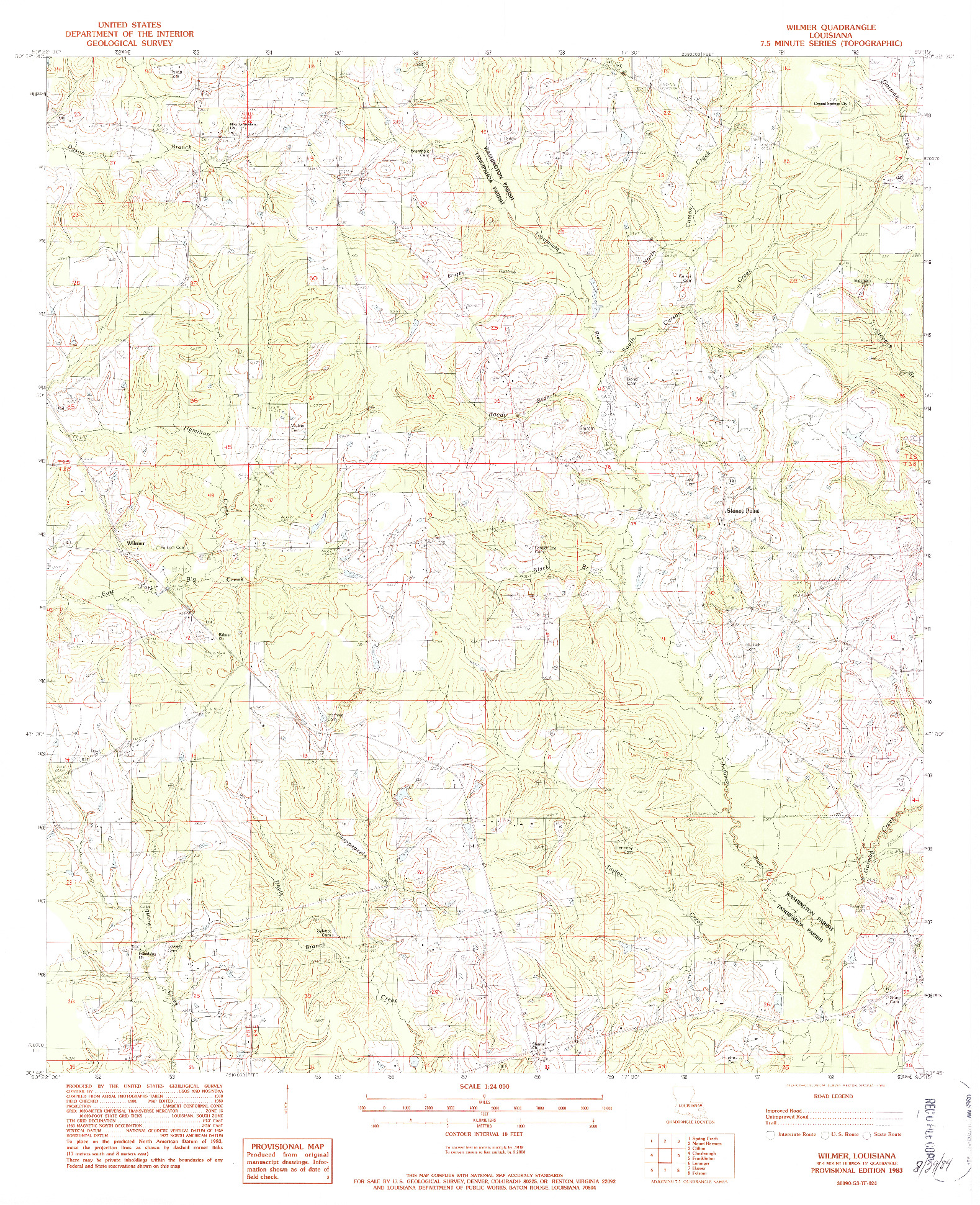 USGS 1:24000-SCALE QUADRANGLE FOR WILMER, LA 1983
