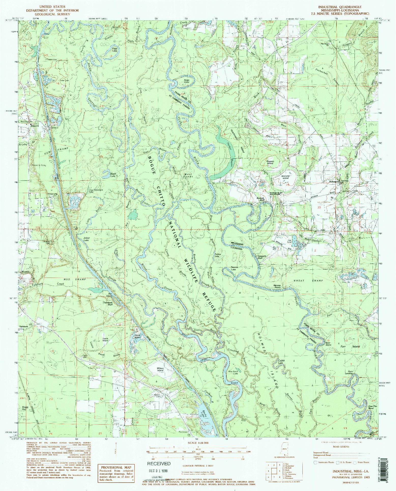 USGS 1:24000-SCALE QUADRANGLE FOR INDUSTRIAL, MS 1983