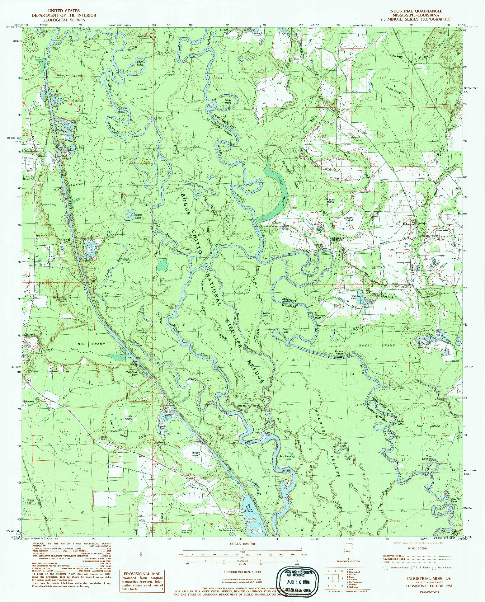 USGS 1:24000-SCALE QUADRANGLE FOR INDUSTRIAL, MS 1983