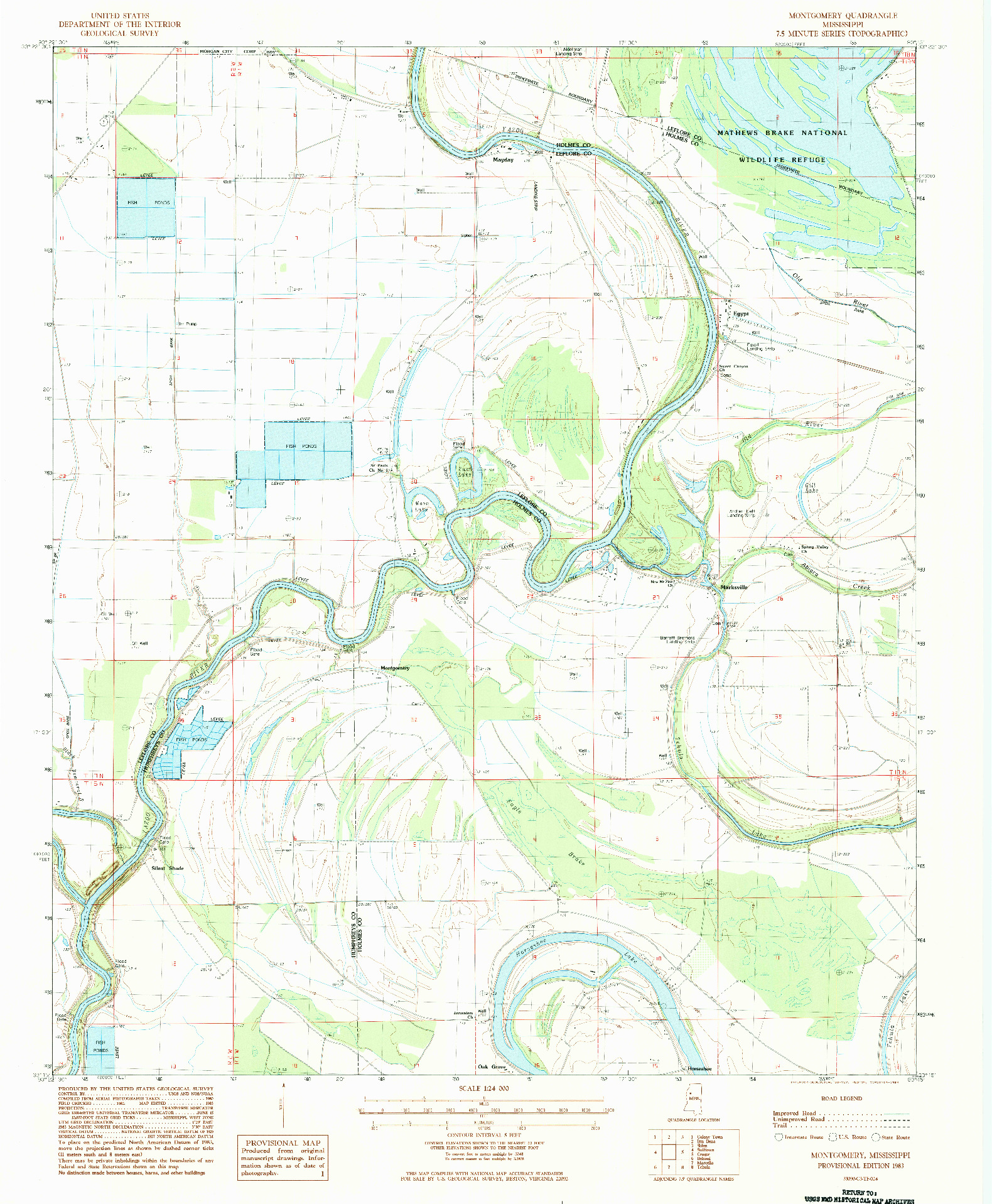 USGS 1:24000-SCALE QUADRANGLE FOR MONTGOMERY, MS 1983
