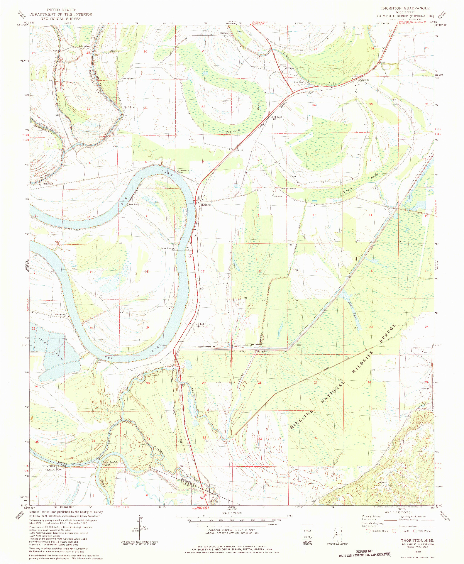 USGS 1:24000-SCALE QUADRANGLE FOR THORNTON, MS 1982