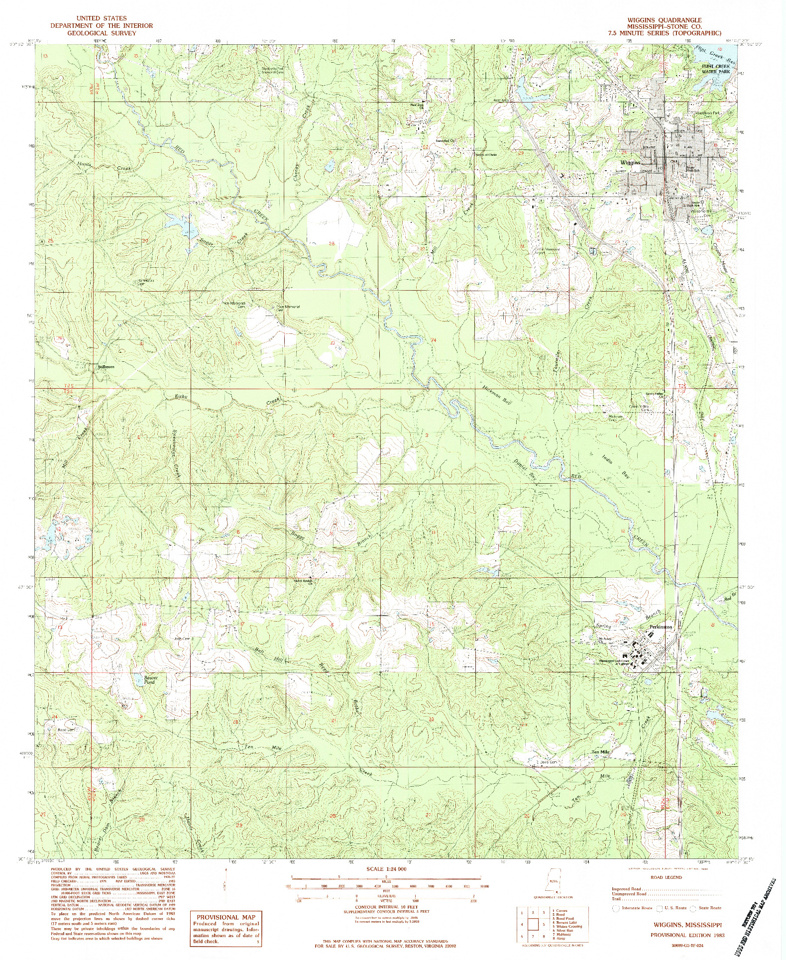 USGS 1:24000-SCALE QUADRANGLE FOR WIGGINS, MS 1983