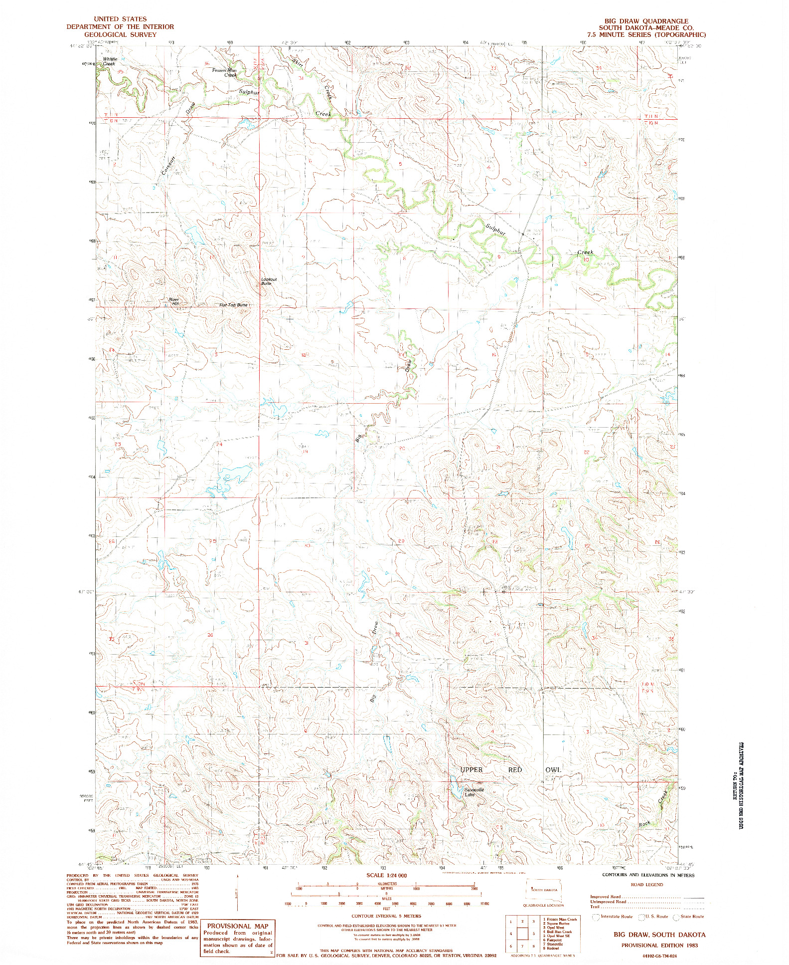 USGS 1:24000-SCALE QUADRANGLE FOR BIG DRAW, SD 1983