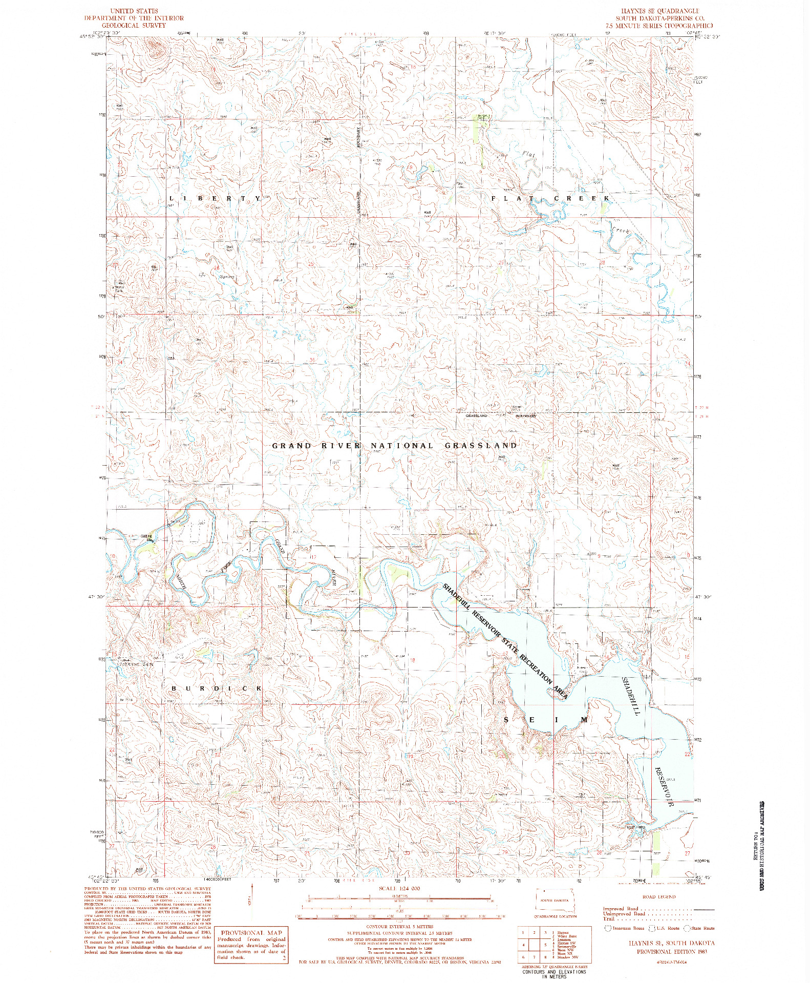 USGS 1:24000-SCALE QUADRANGLE FOR HAYNES SE, SD 1983