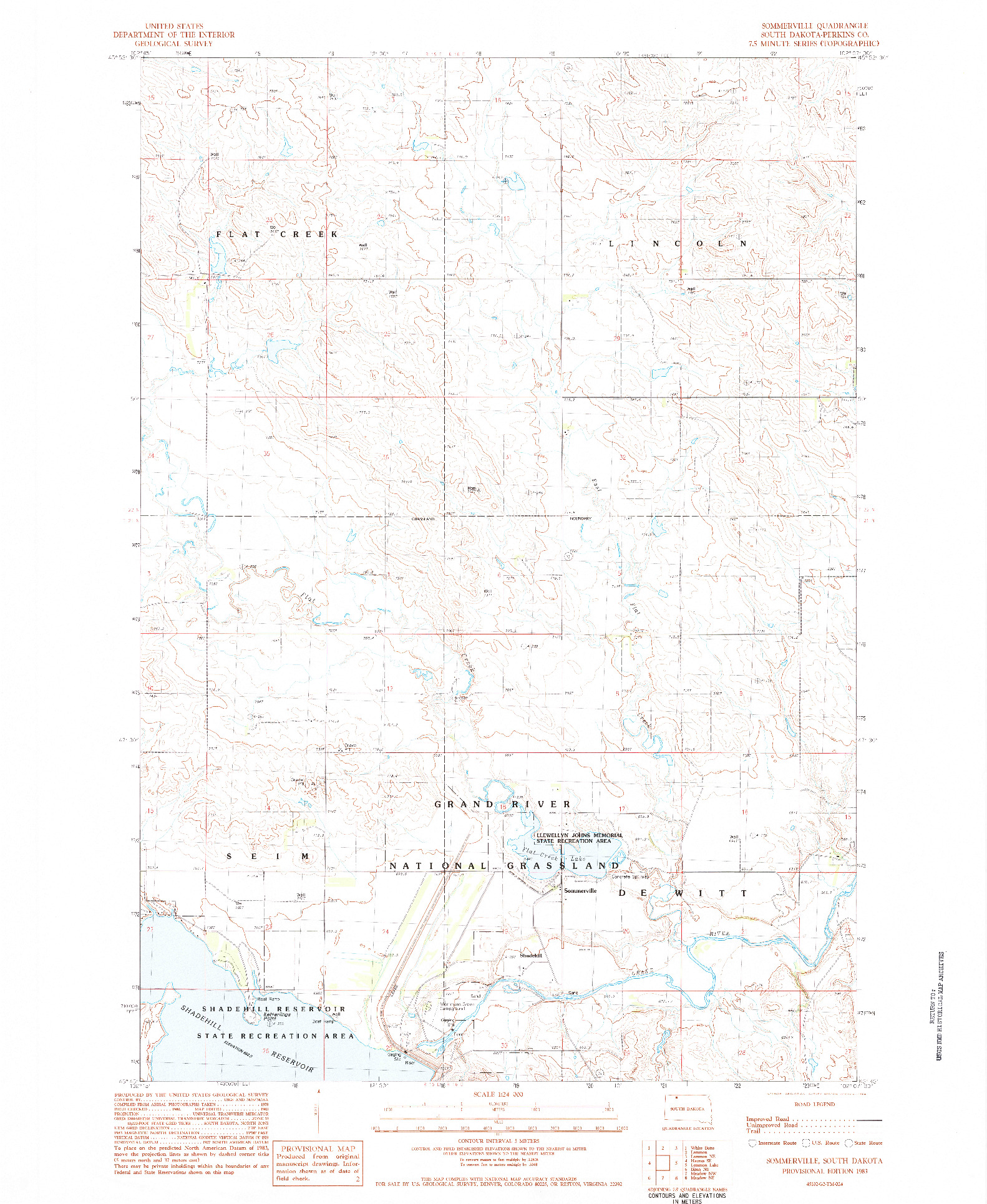 USGS 1:24000-SCALE QUADRANGLE FOR SOMMERVILLE, SD 1983