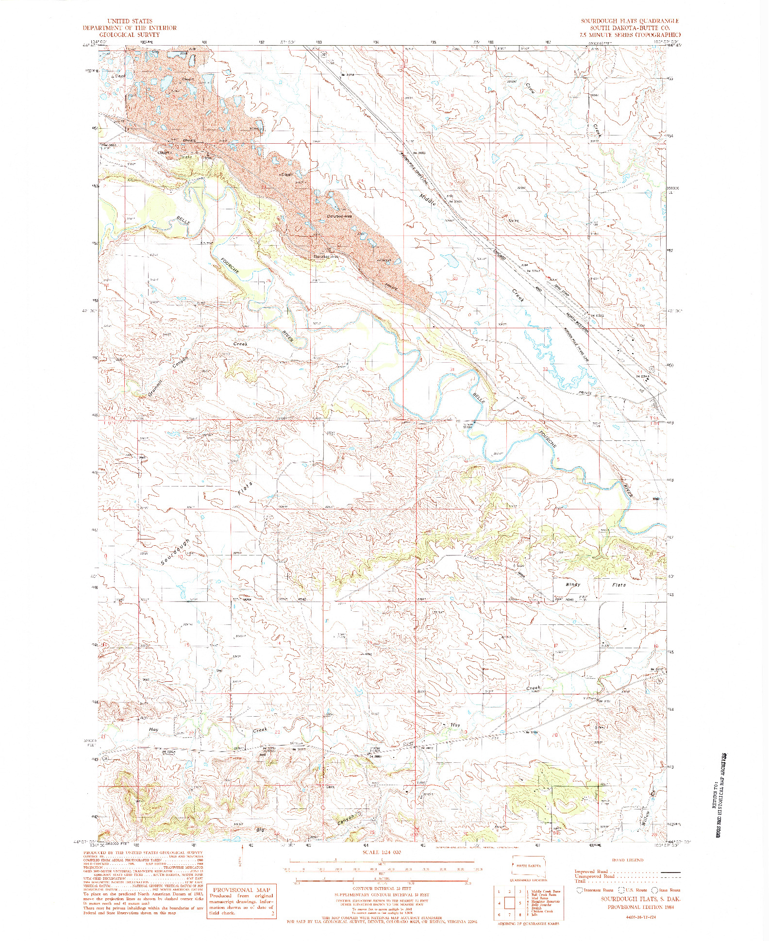 USGS 1:24000-SCALE QUADRANGLE FOR SOURDOUGH FLATS, SD 1984