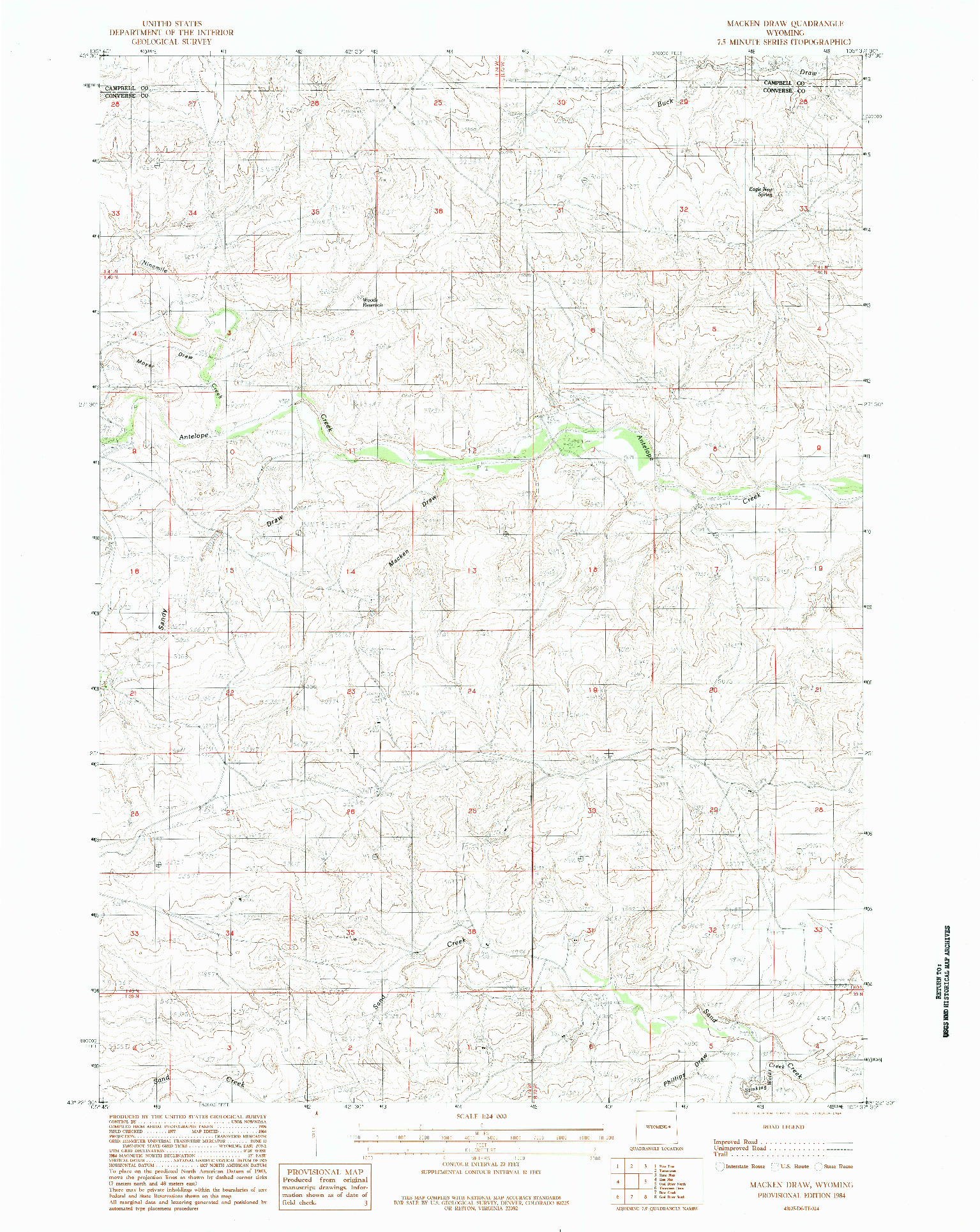 USGS 1:24000-SCALE QUADRANGLE FOR MACKEN DRAW, WY 1984