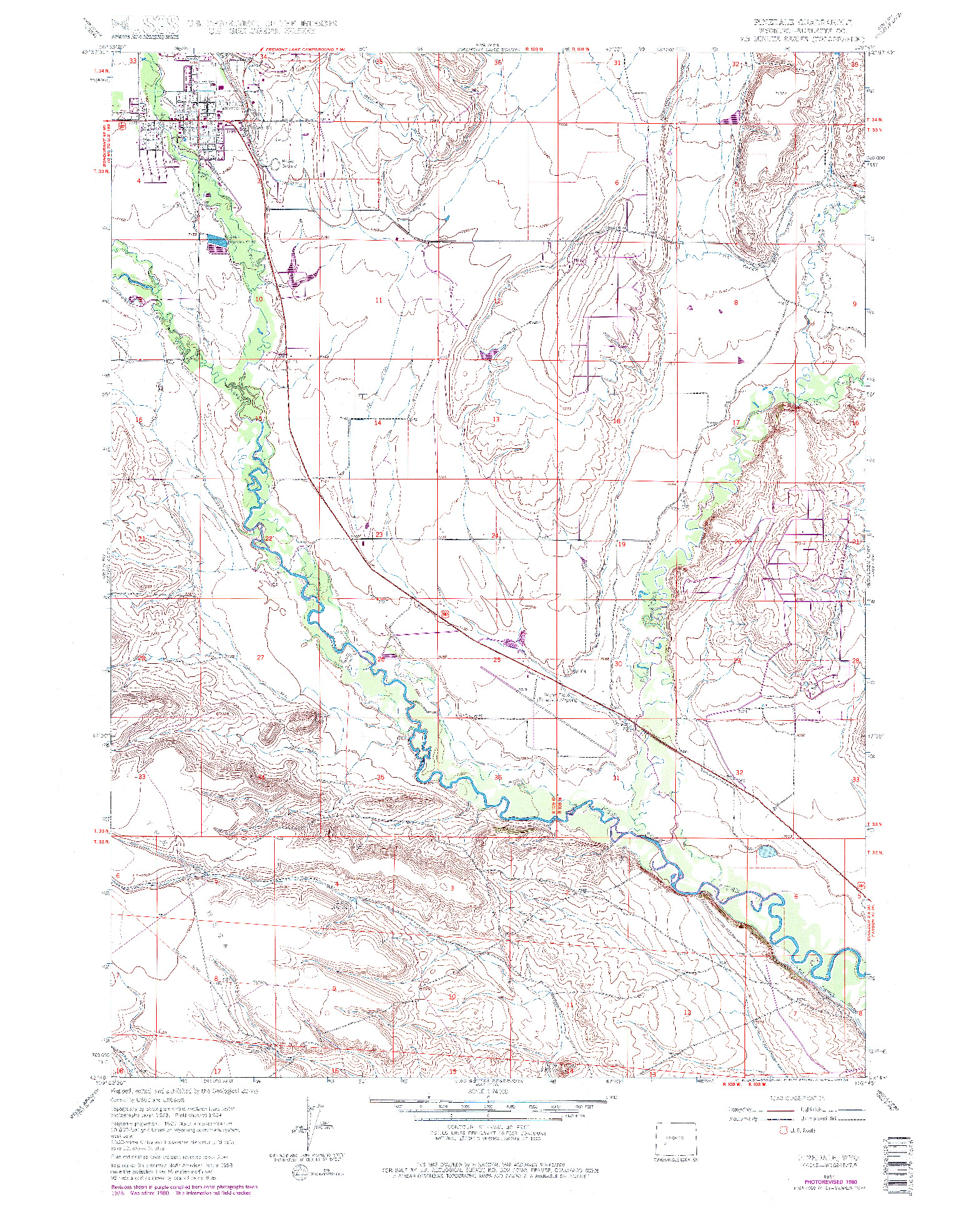 USGS 1:24000-SCALE QUADRANGLE FOR PINEDALE, WY 1964