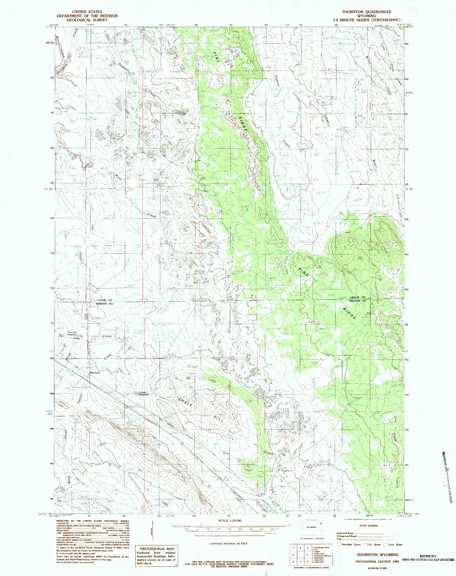 USGS 1:24000-SCALE QUADRANGLE FOR THORNTON, WY 1984
