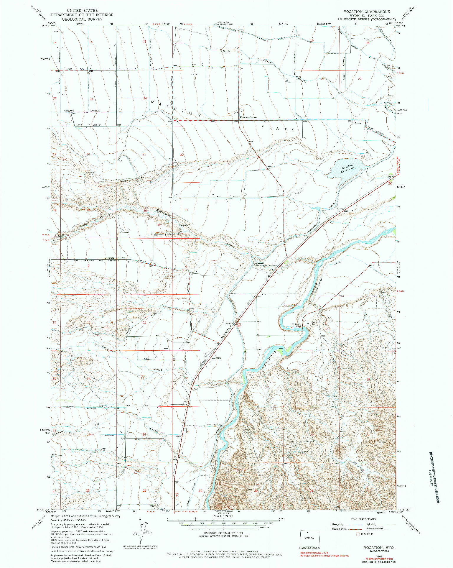 USGS 1:24000-SCALE QUADRANGLE FOR VOCATION, WY 1966