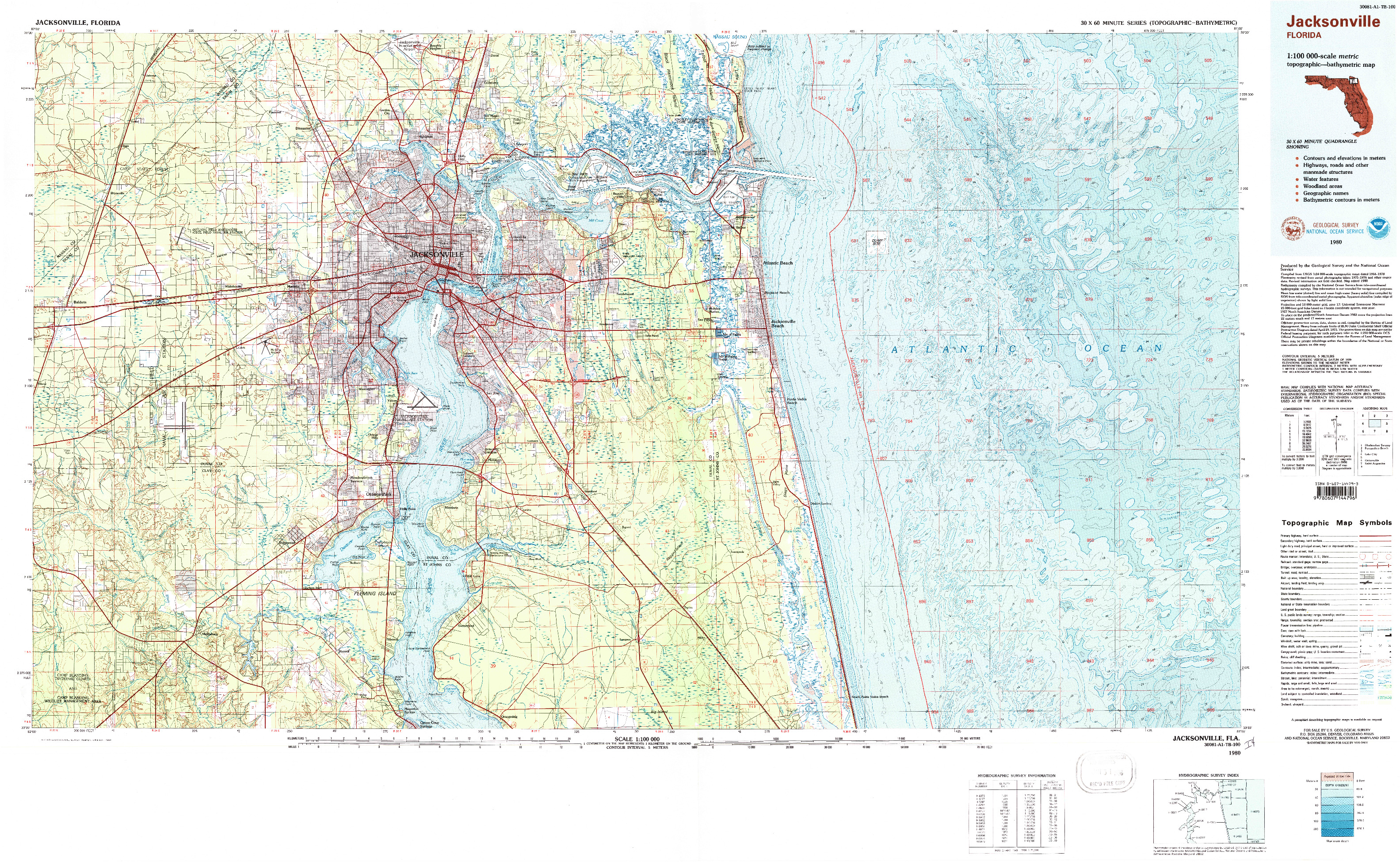 USGS 1:100000-SCALE QUADRANGLE FOR JACKSONVILLE, FL 1980